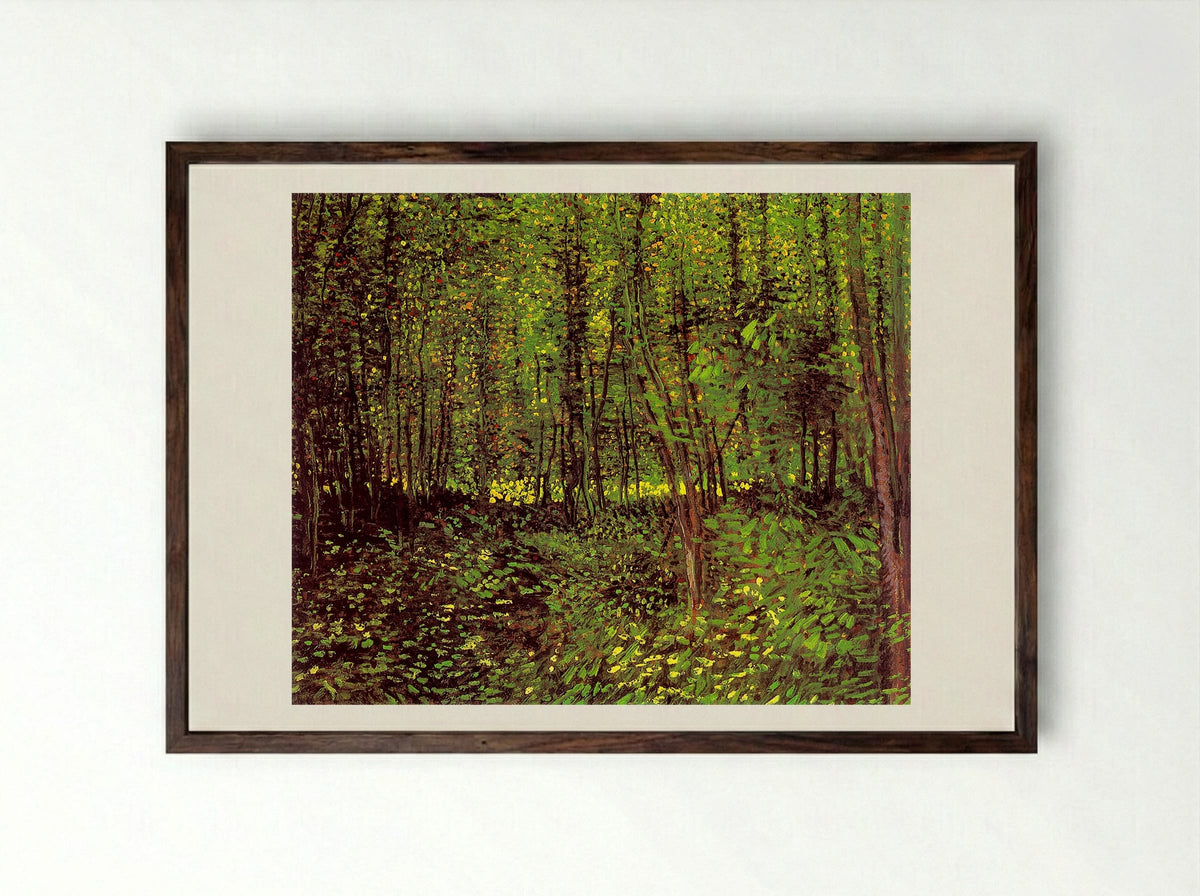 Trees and Undergrowth - Vincent van Gogh - Framed Print Dark Wood