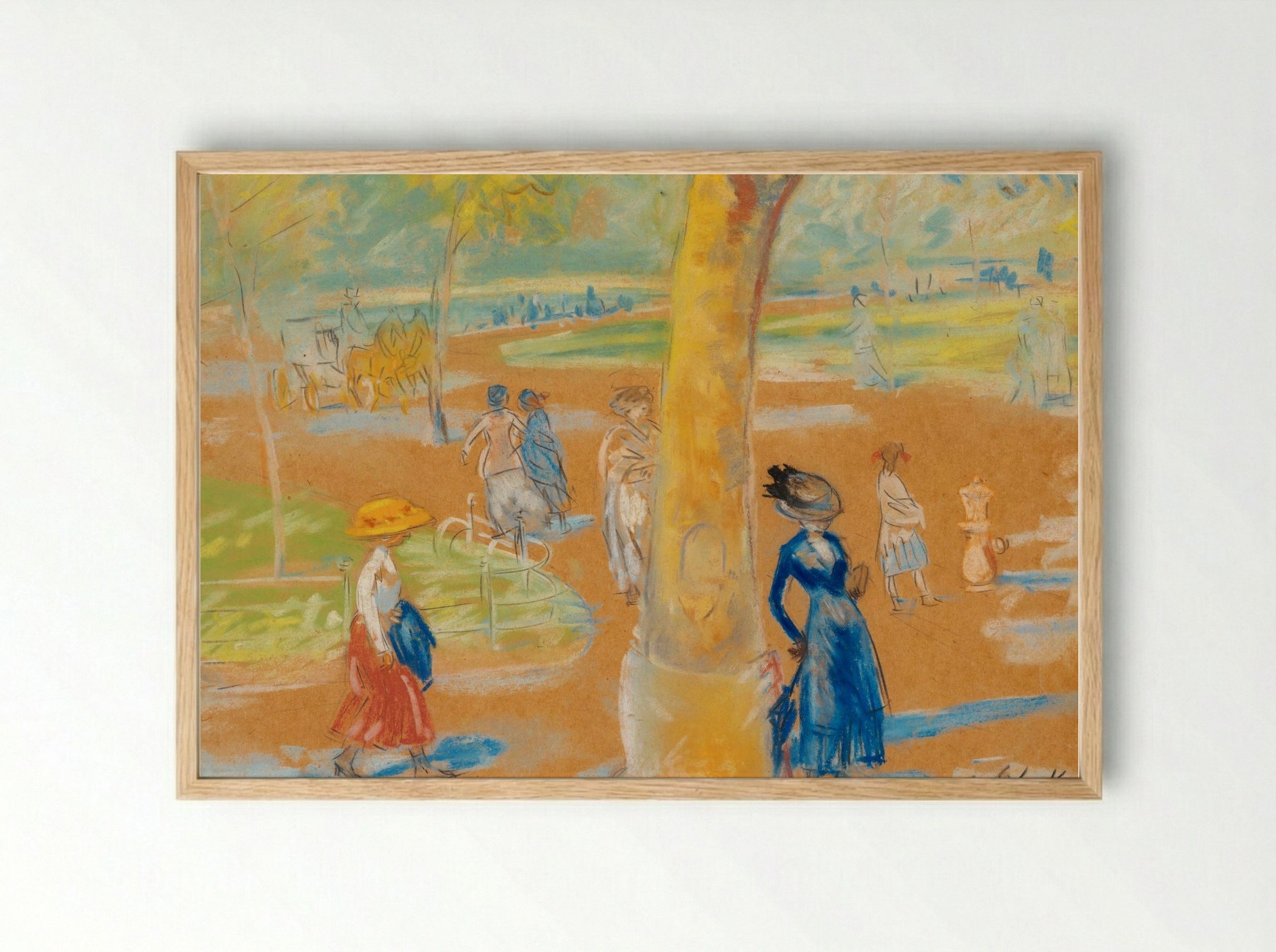 Woman with Umbrella, Washington Square - William James Glackens - Framed Print Wood