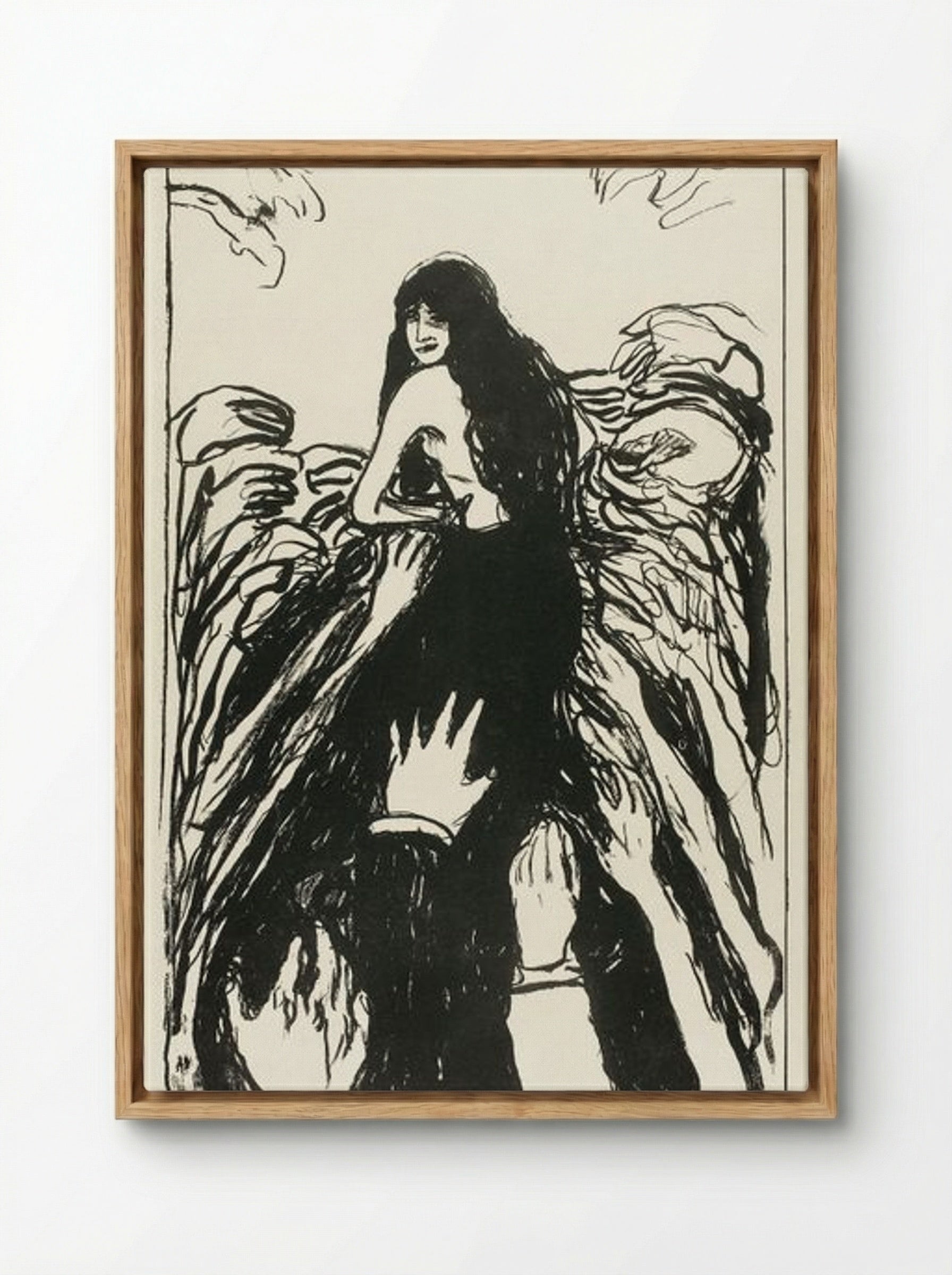 The Hands - Edvard Munch - Framed Canvas Wood