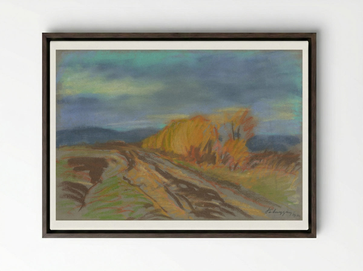 Autumn Motif - Zolo Palugyay - Framed Canvas Dark Wood