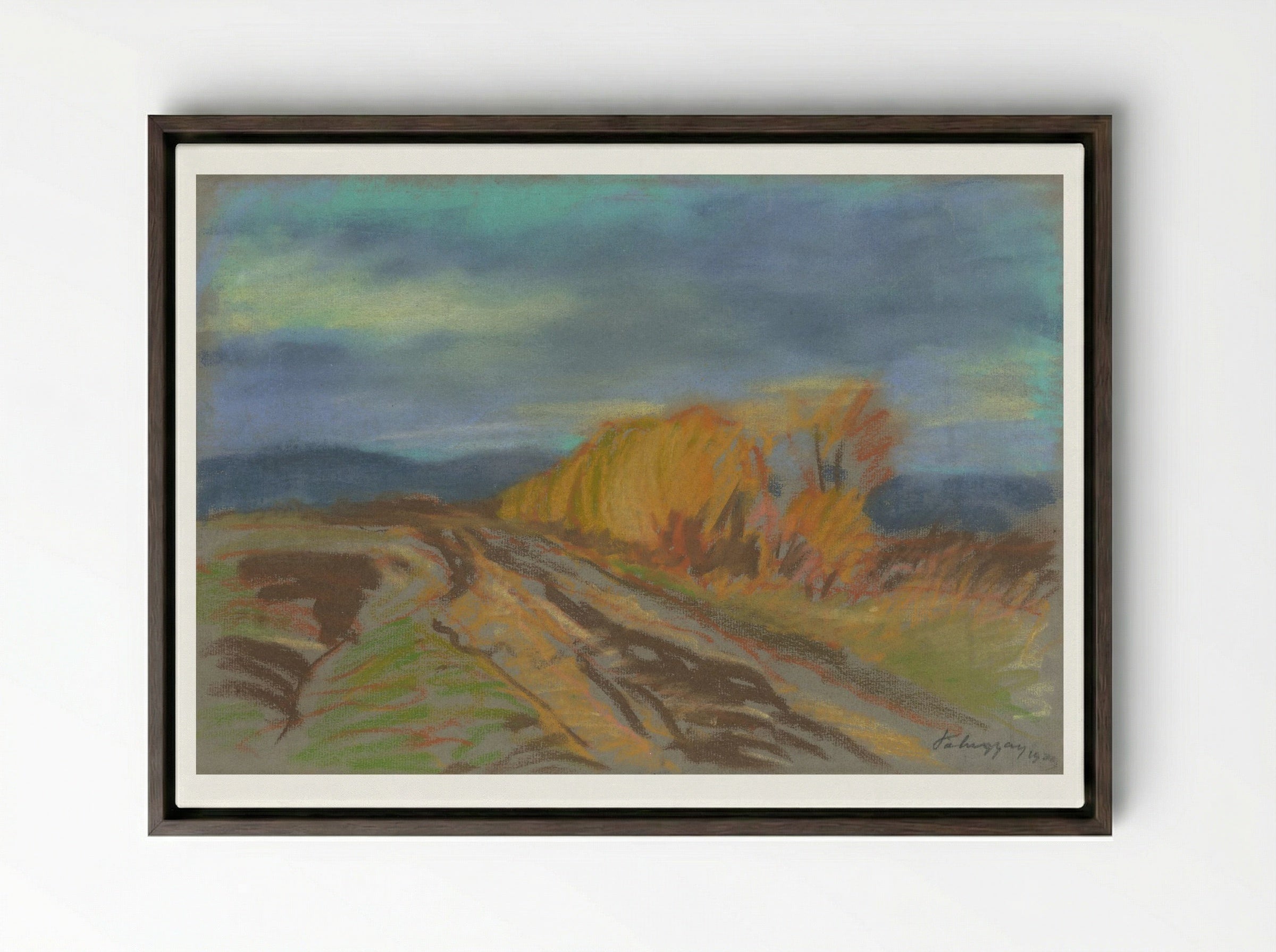 Autumn Motif - Zolo Palugyay - Framed Canvas Dark Wood