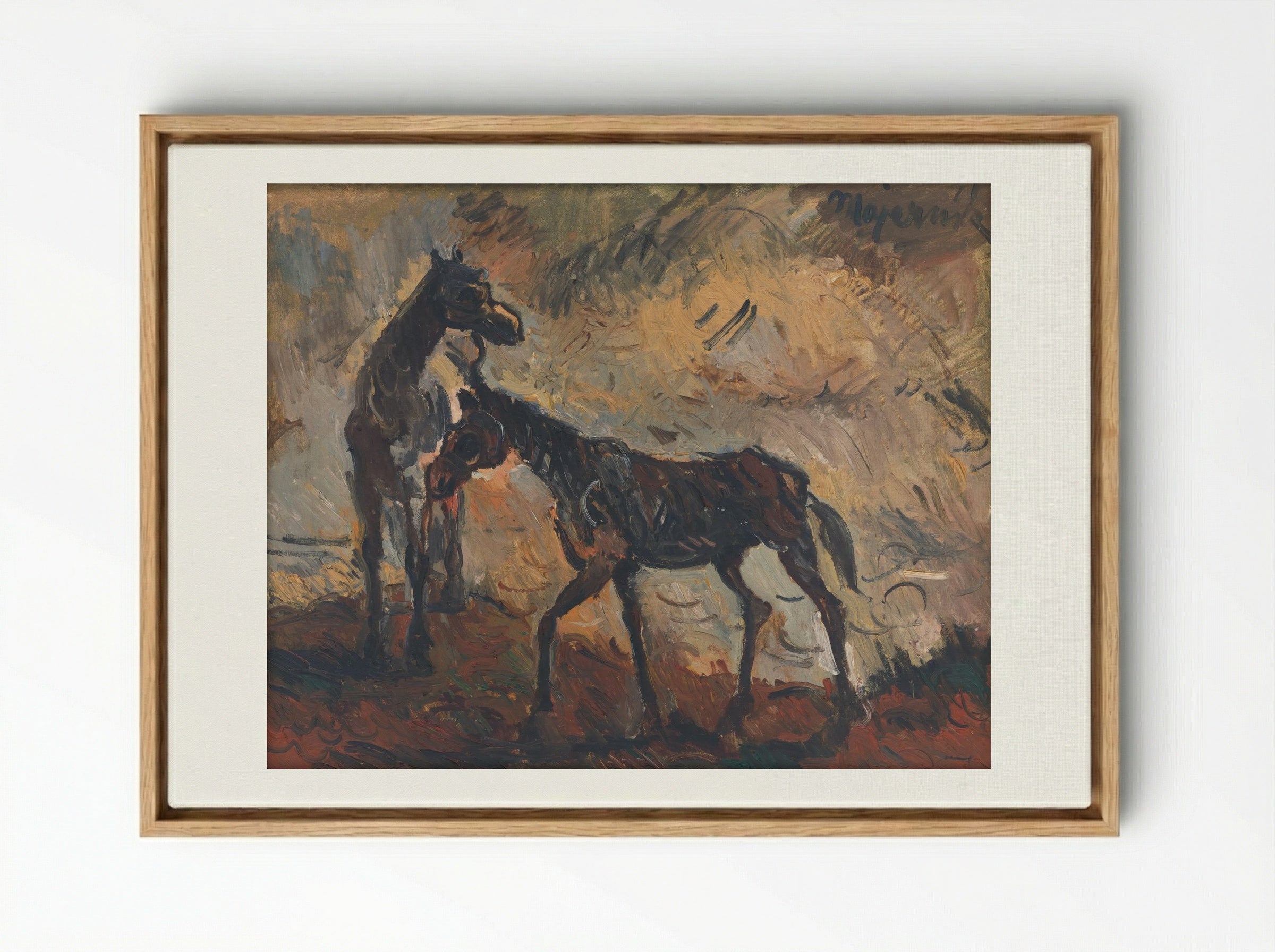Runaway Horses - Cyprián Majerník - Framed Canvas Wood