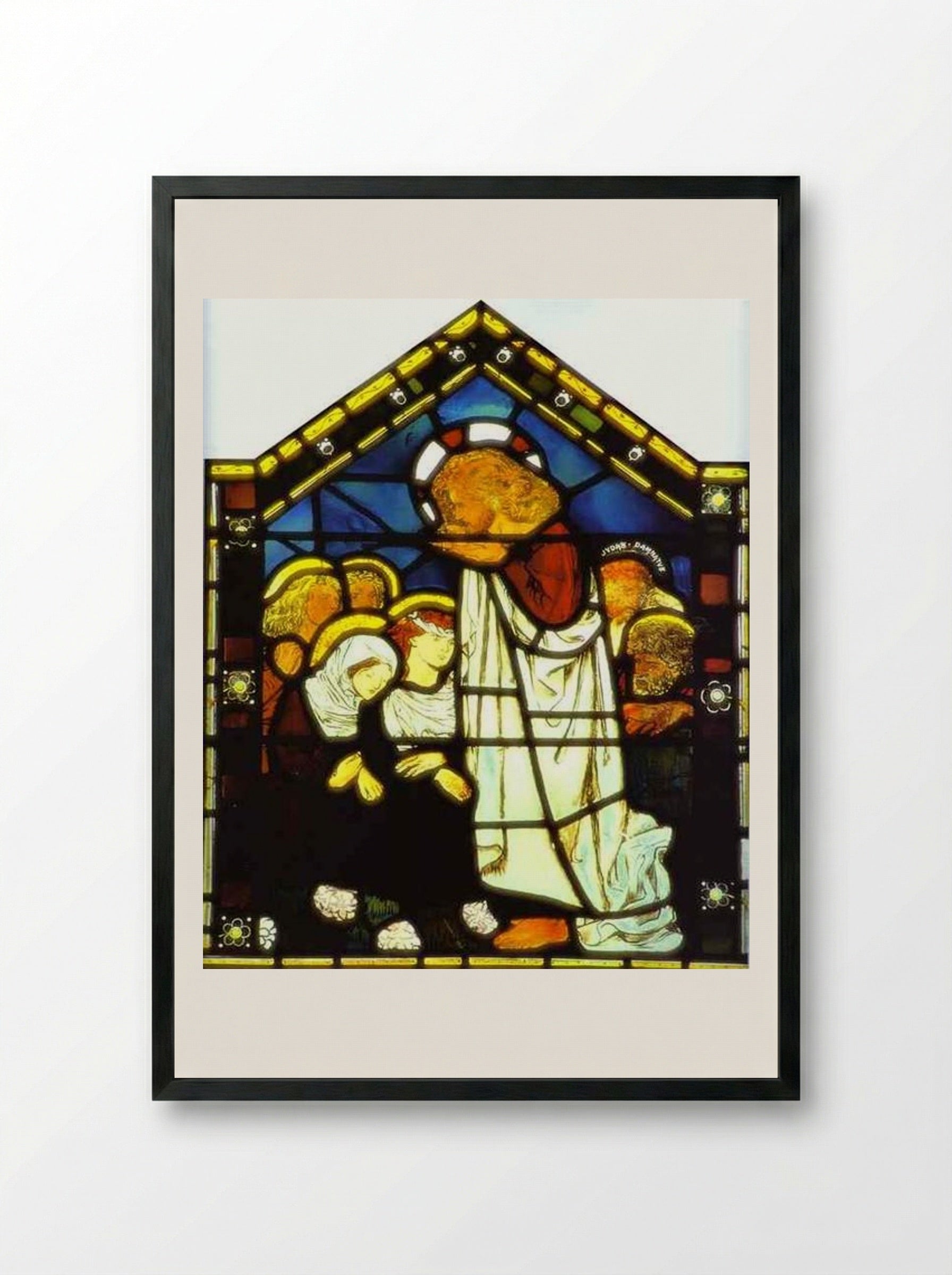 The Sermon on the Mount - Dante Gabriel Rossetti - Framed Print Black