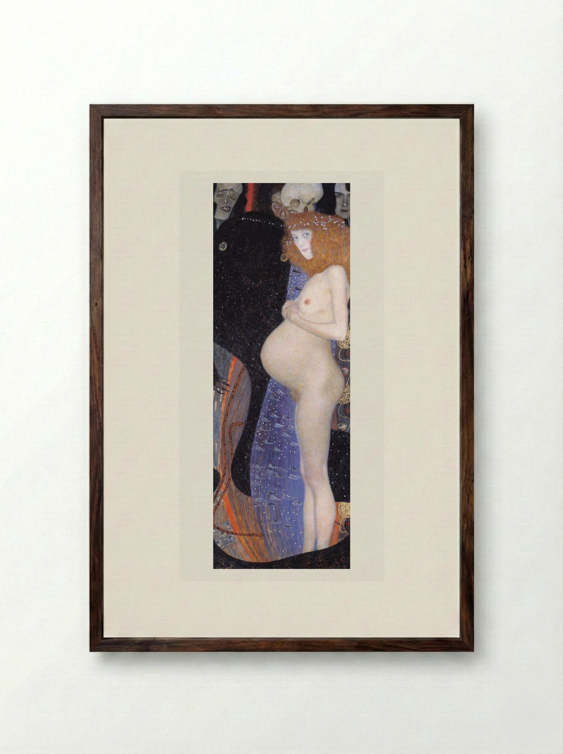 Hope I - Gustav Klimt - Framed Print Dark Wood