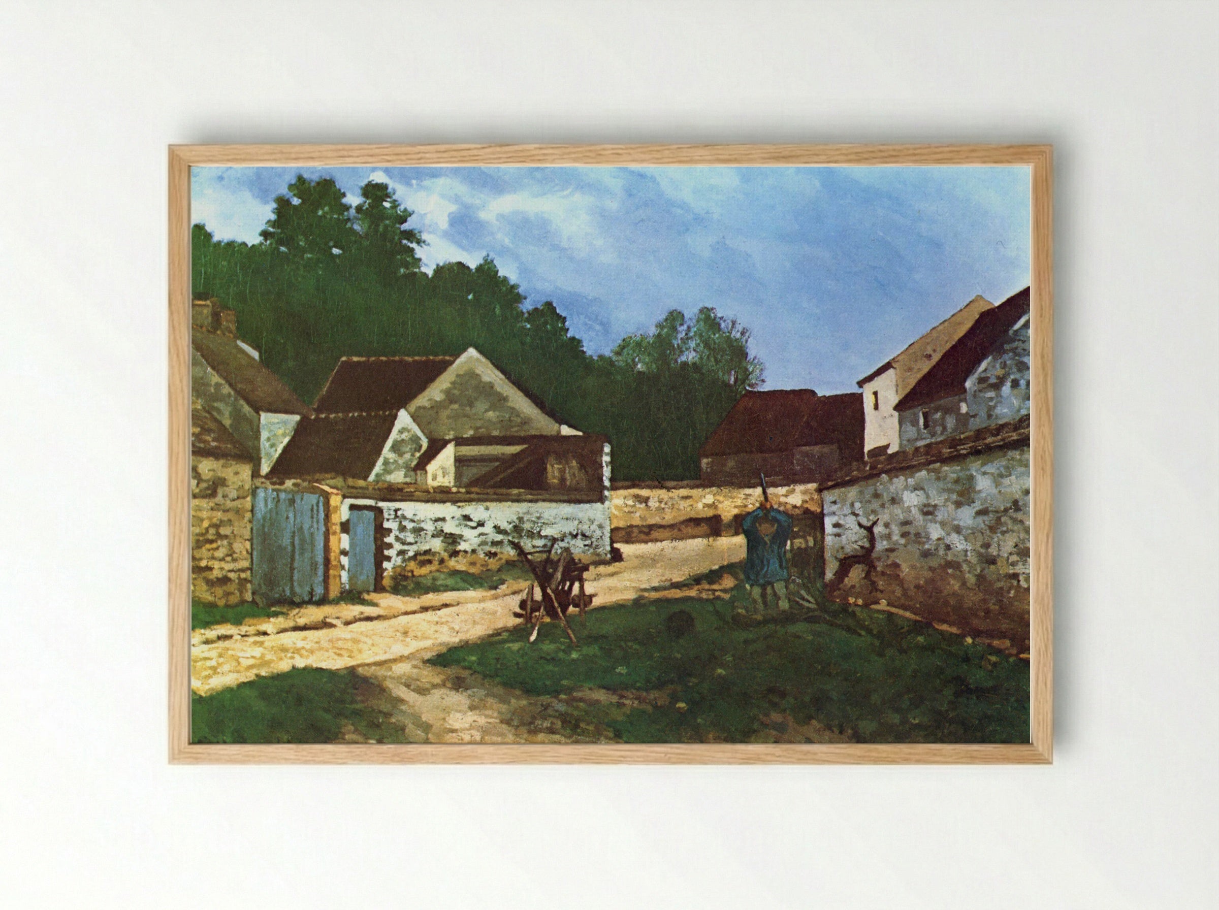 Dorfstrasse in Marlotte - Alfred Sisley - Framed Print Wood