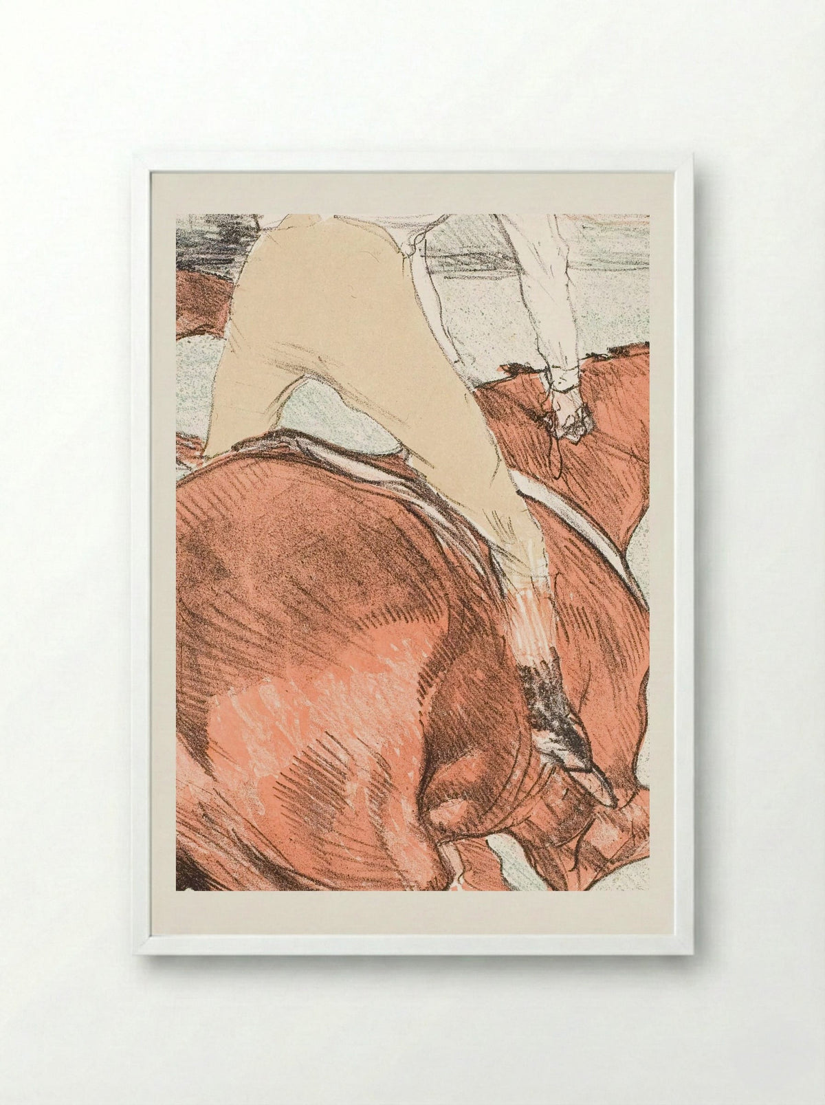 Le Jockey - Henri de Toulouse-Lautrec - Framed Print White