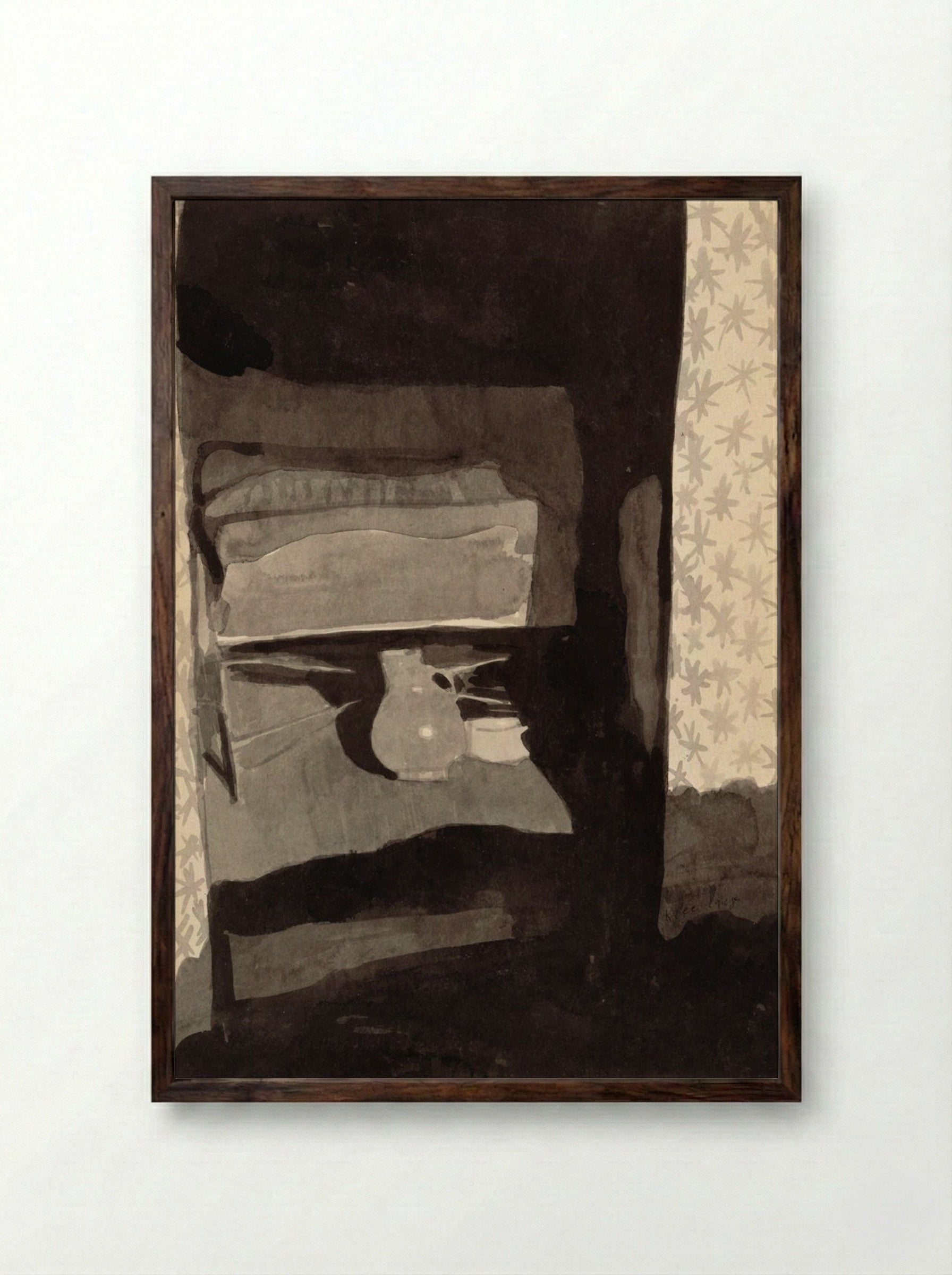 Glance into a Bedroom - Paul Klee - Framed Print Dark Wood