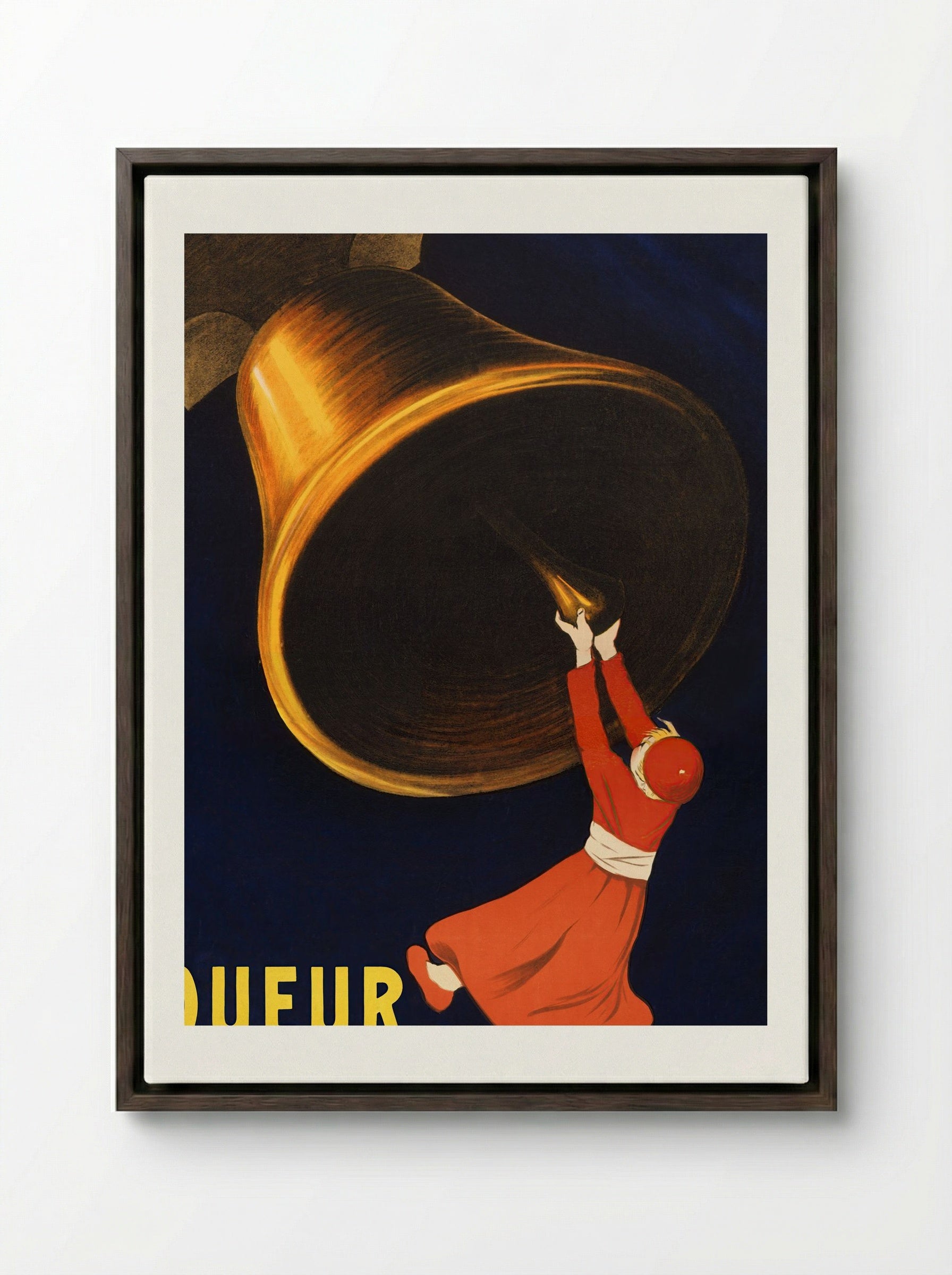 Angelus Liqueur des Salésiens de Dom Bosco - Leonetto Cappiello - Framed Canvas Dark Wood