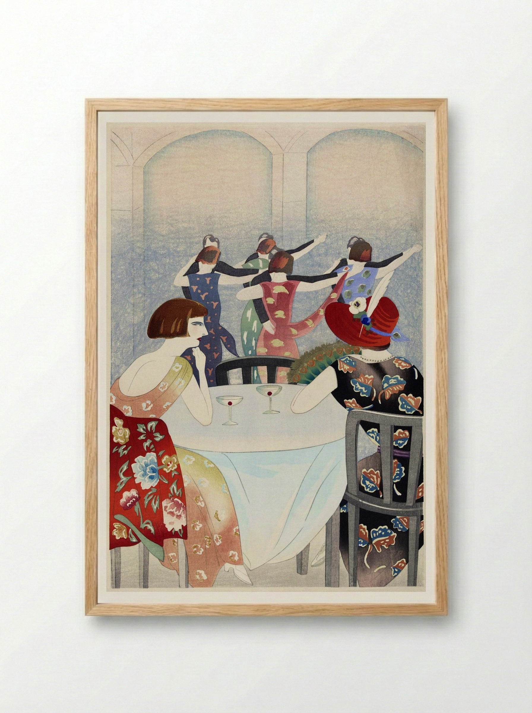 Dance Salon at the New Carlton Hotel, Shanghai - Yamamura Toyonari - Framed Print Wood