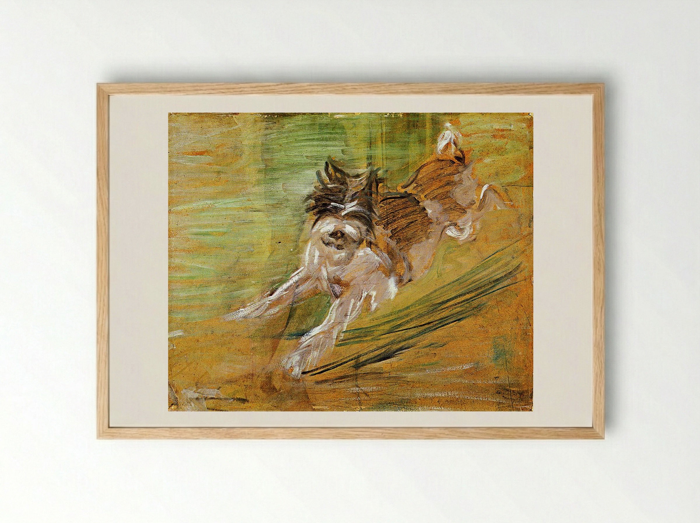 Jumping Dog - Wilhelm Schlick - Framed Print Wood