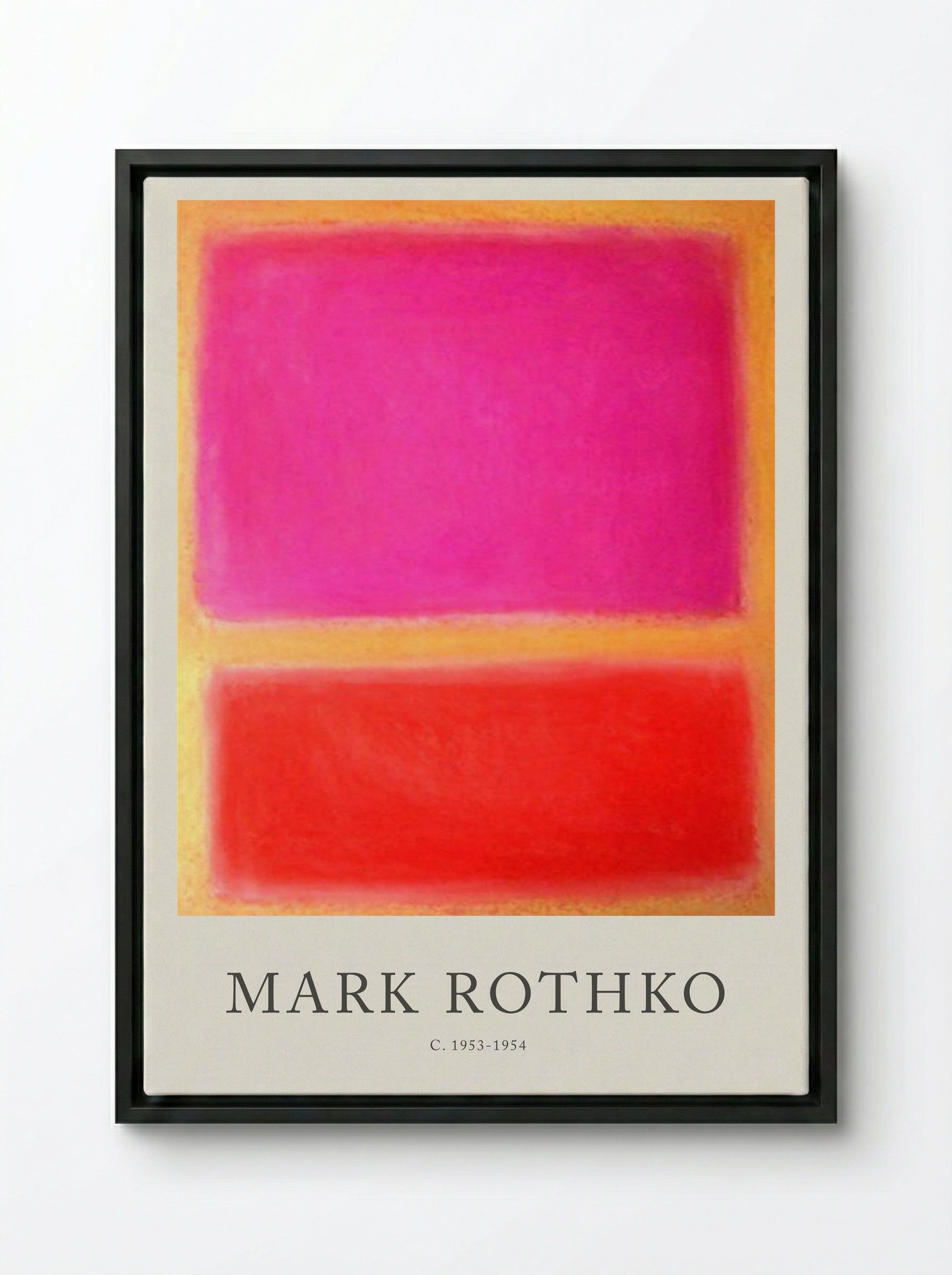 Untitled (Pink and Red Rectangles) - Mark Rothko - Framed Canvas Black