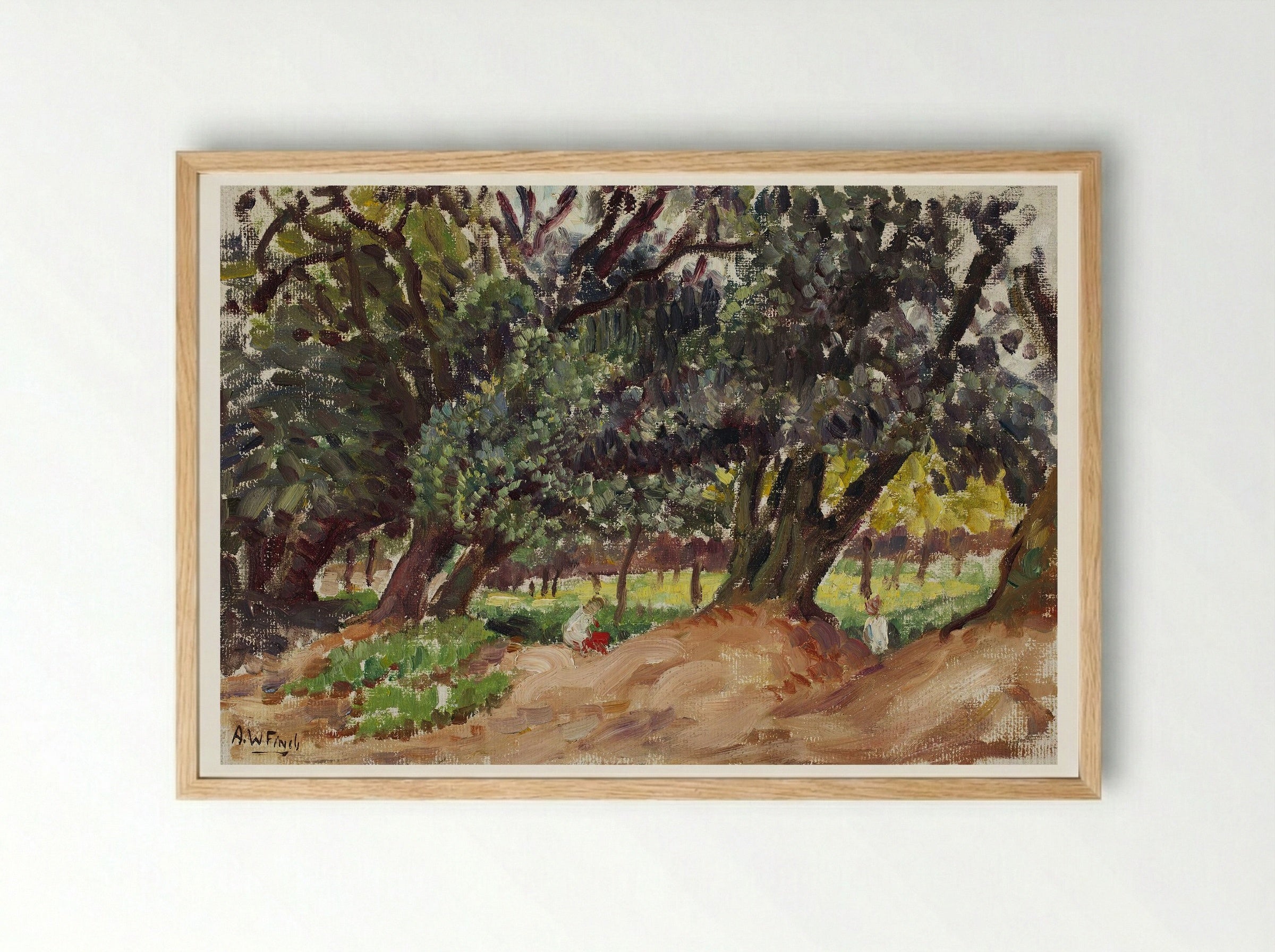 Park Scene, England (Puistokuva Englannista) - Alfred William Finch - Framed Print Wood