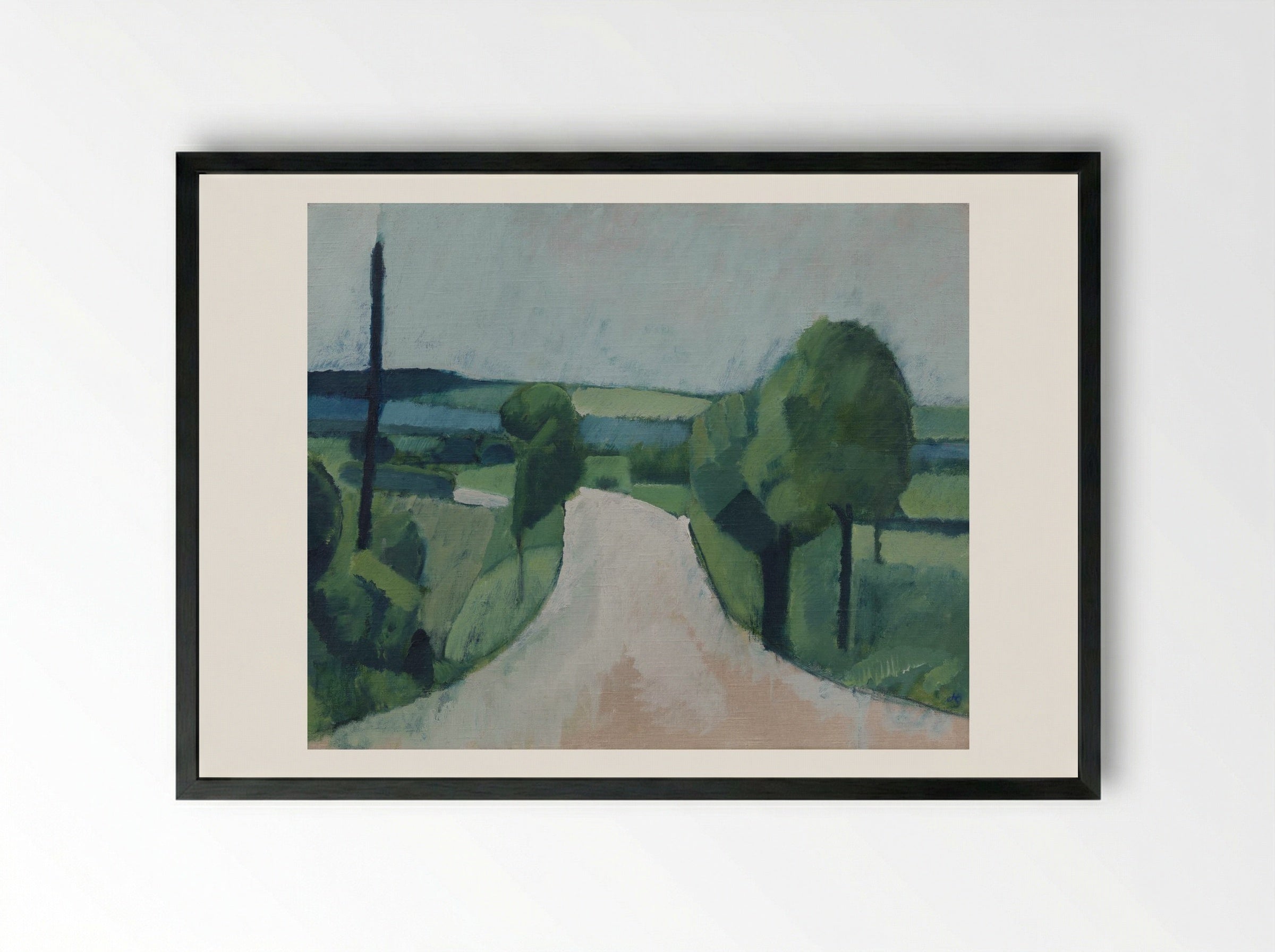 Road near Fåborg on Funen - Harald Giersing - Framed Print Black