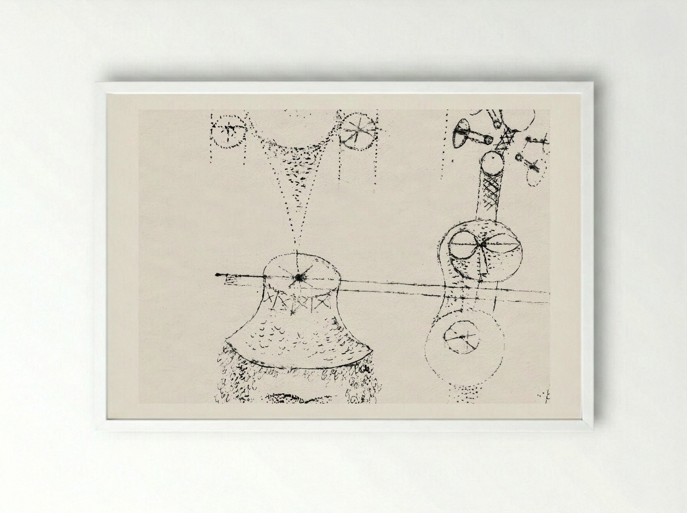 In Memory of an All-Girl Band - Paul Klee - Framed Print White