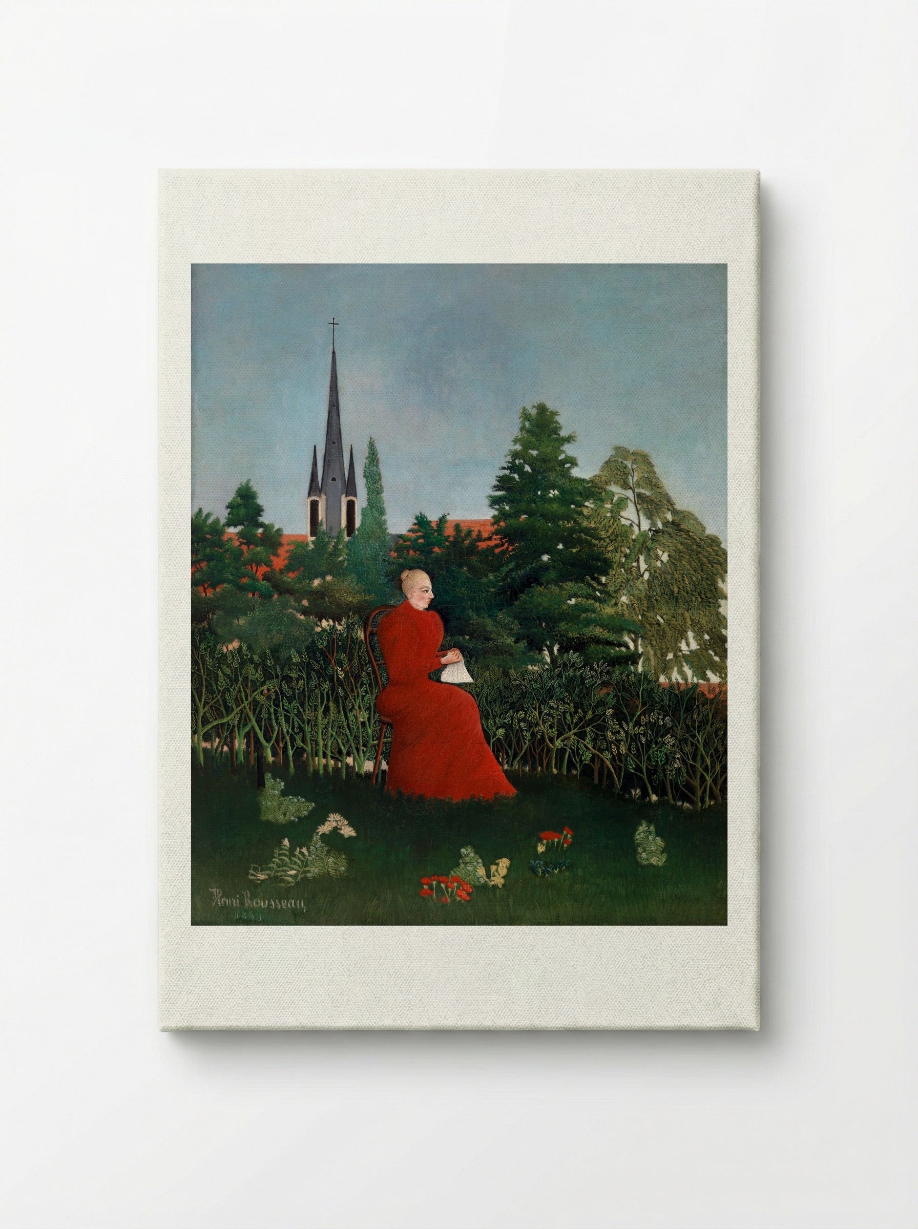 Portrait of a Woman in a Landscape - Henri Rousseau - Canvas