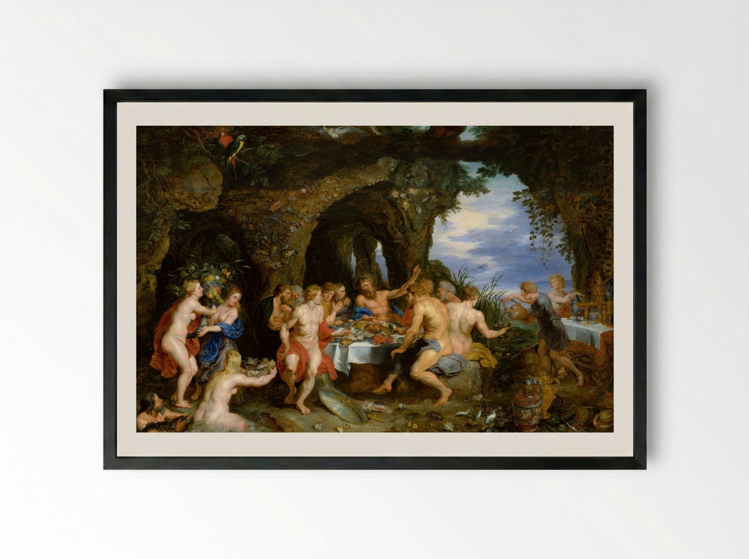 The Feast of Achelous - Peter Paul Rubens - Framed Print Black