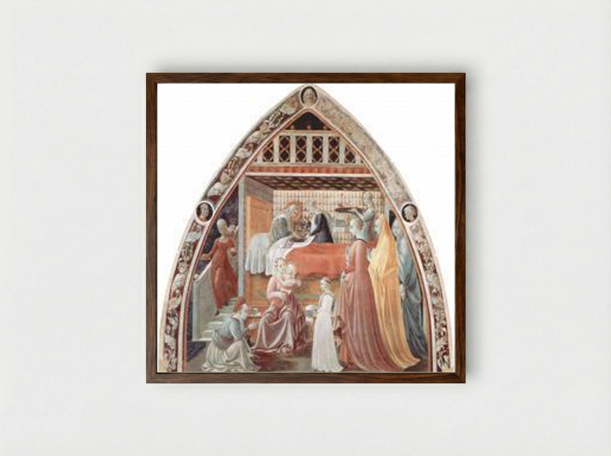 The Nativity of the Virgin - Paolo Uccello - Framed Print Dark Wood