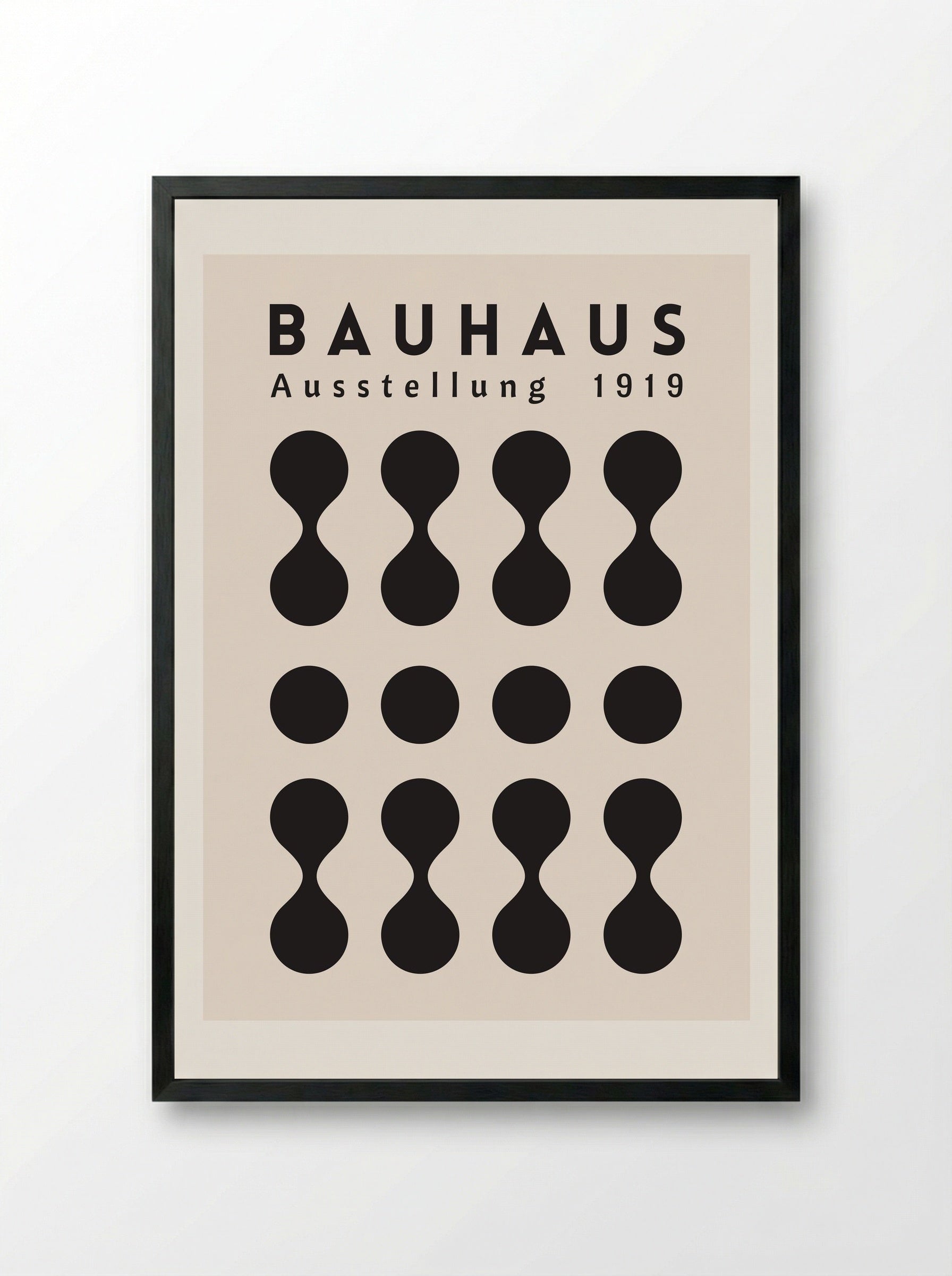Bauhaus Hourglass Matrix – 1919 Exhibition - Framed Print Black