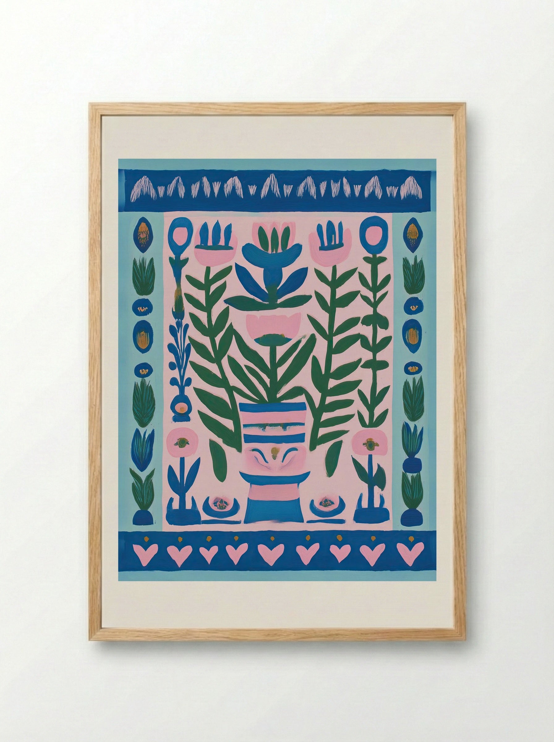 Flower Pot Harmony - Framed Print Wood