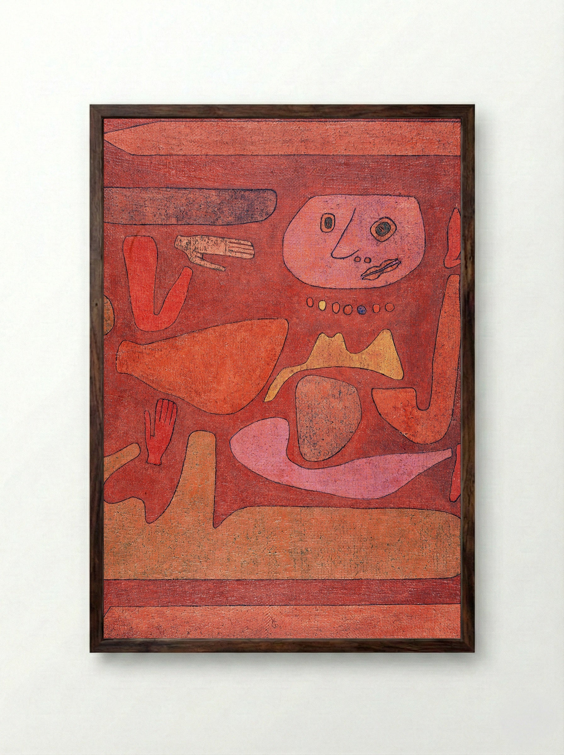 The Man of Confusion - Paul Klee - Framed Print Dark Wood