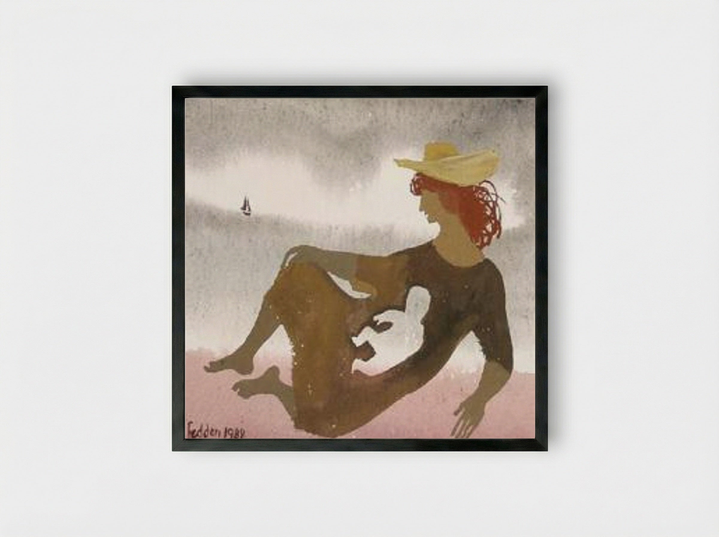 On the Shore - Mary Fedden - Framed Print Black