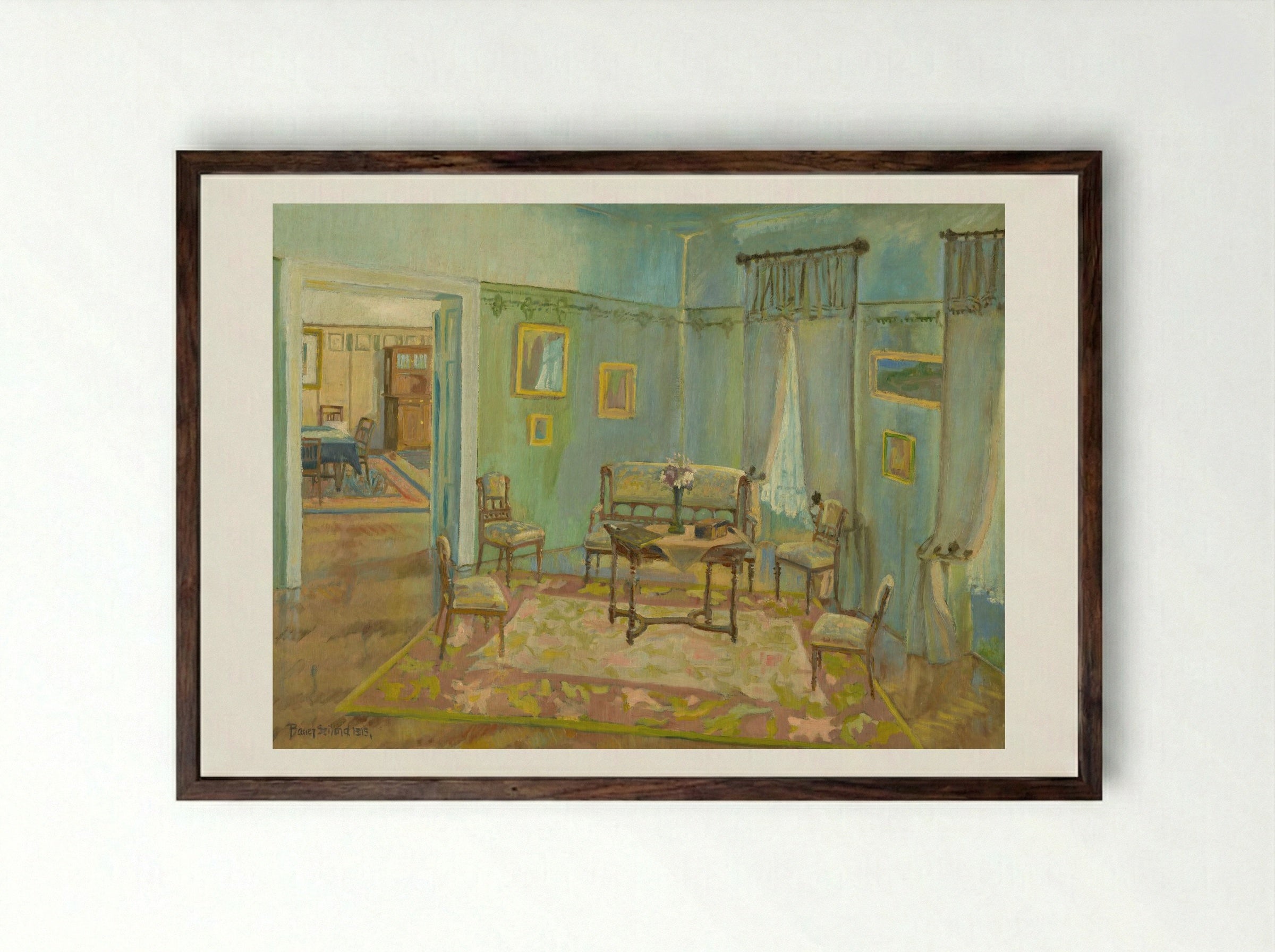 Room Interior - Konstantin Bauer - Framed Print Dark Wood