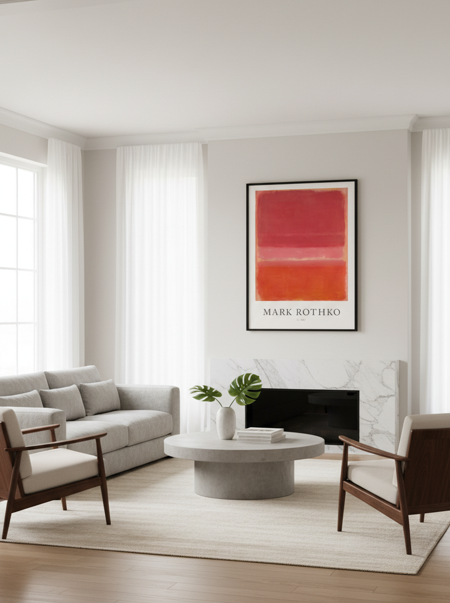Untitled (Three Rectangles, Shades of Red) - Mark Rothko - Lifestyle