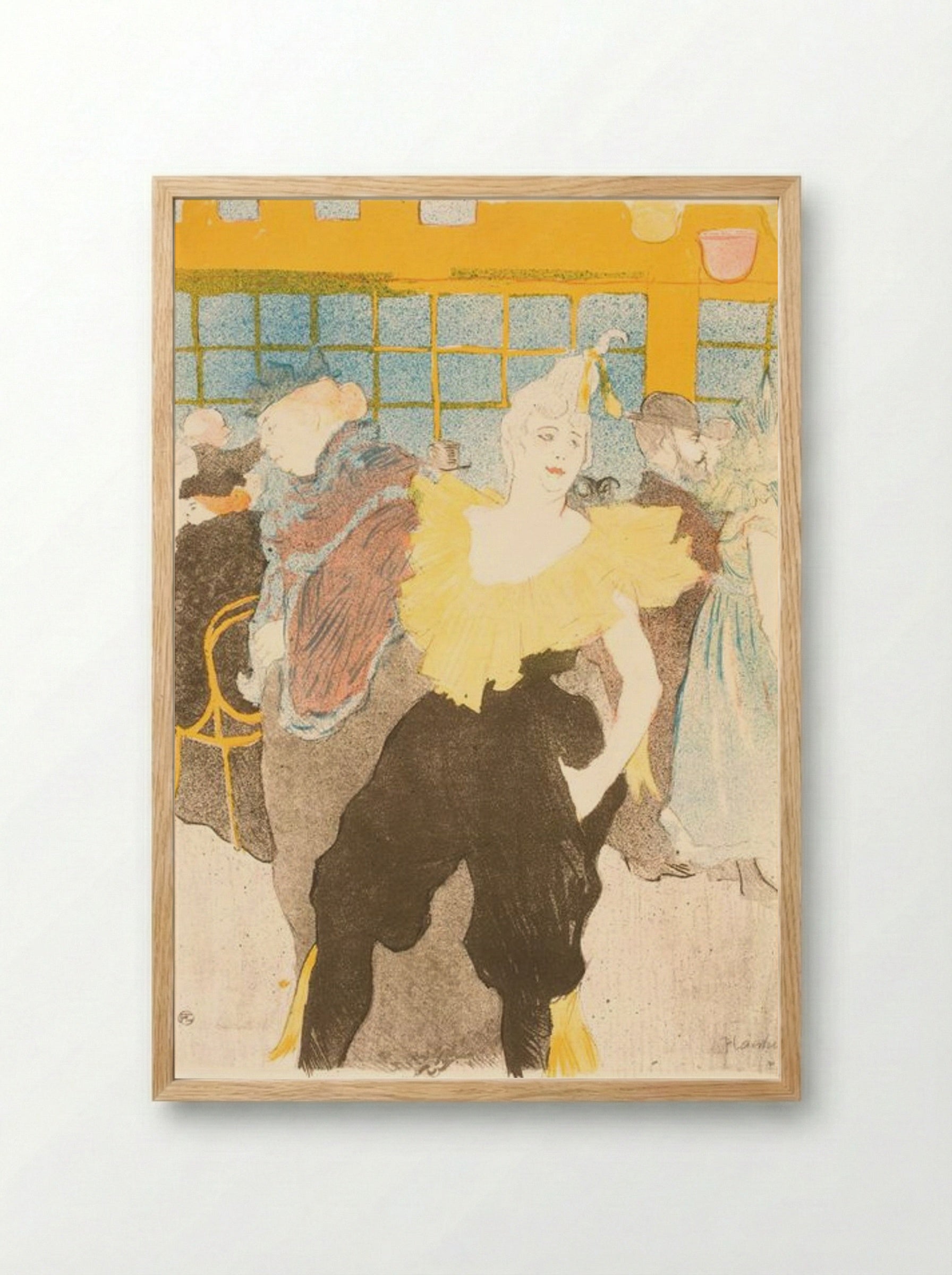 La Clownesse au Moulin Rouge - Henri de Toulouse-Lautrec - Framed Print Wood