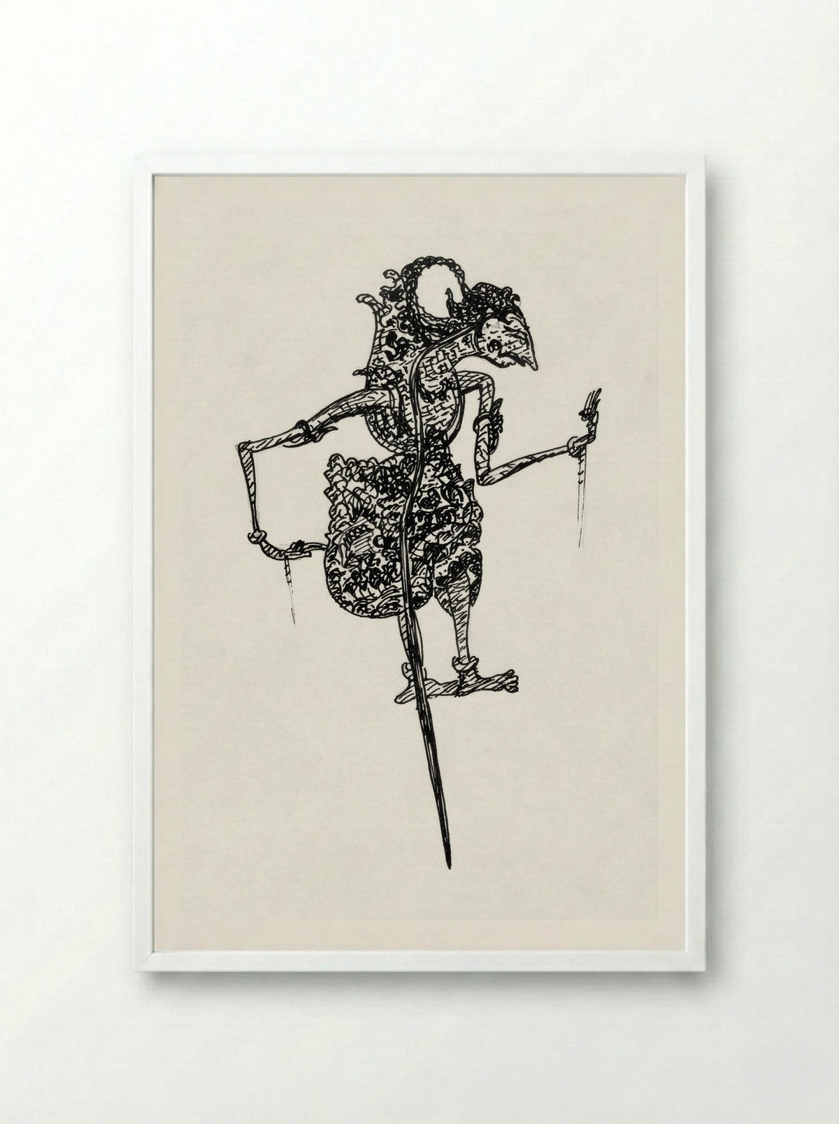 Wajangpop (Wayang Puppet) - Leo Gestel - Framed Print White