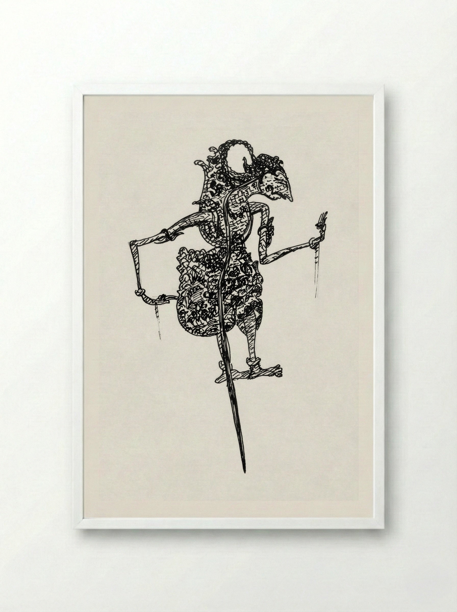 Wajangpop (Wayang Puppet) - Leo Gestel - Framed Print White