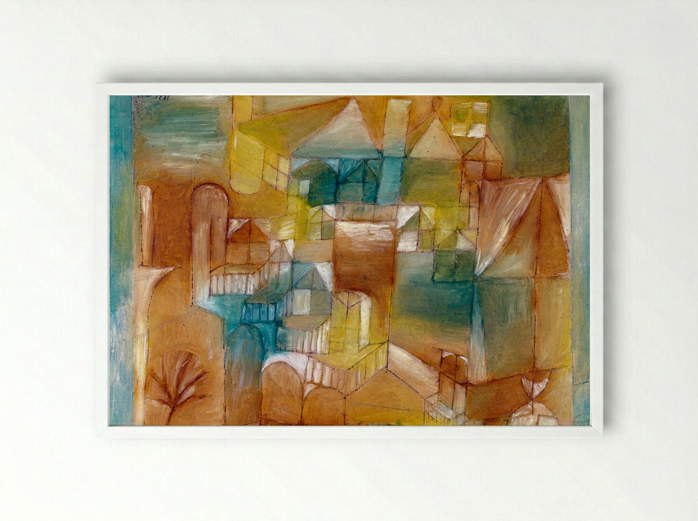 Fassade (Brown-Green) - Paul Klee - Framed Print White