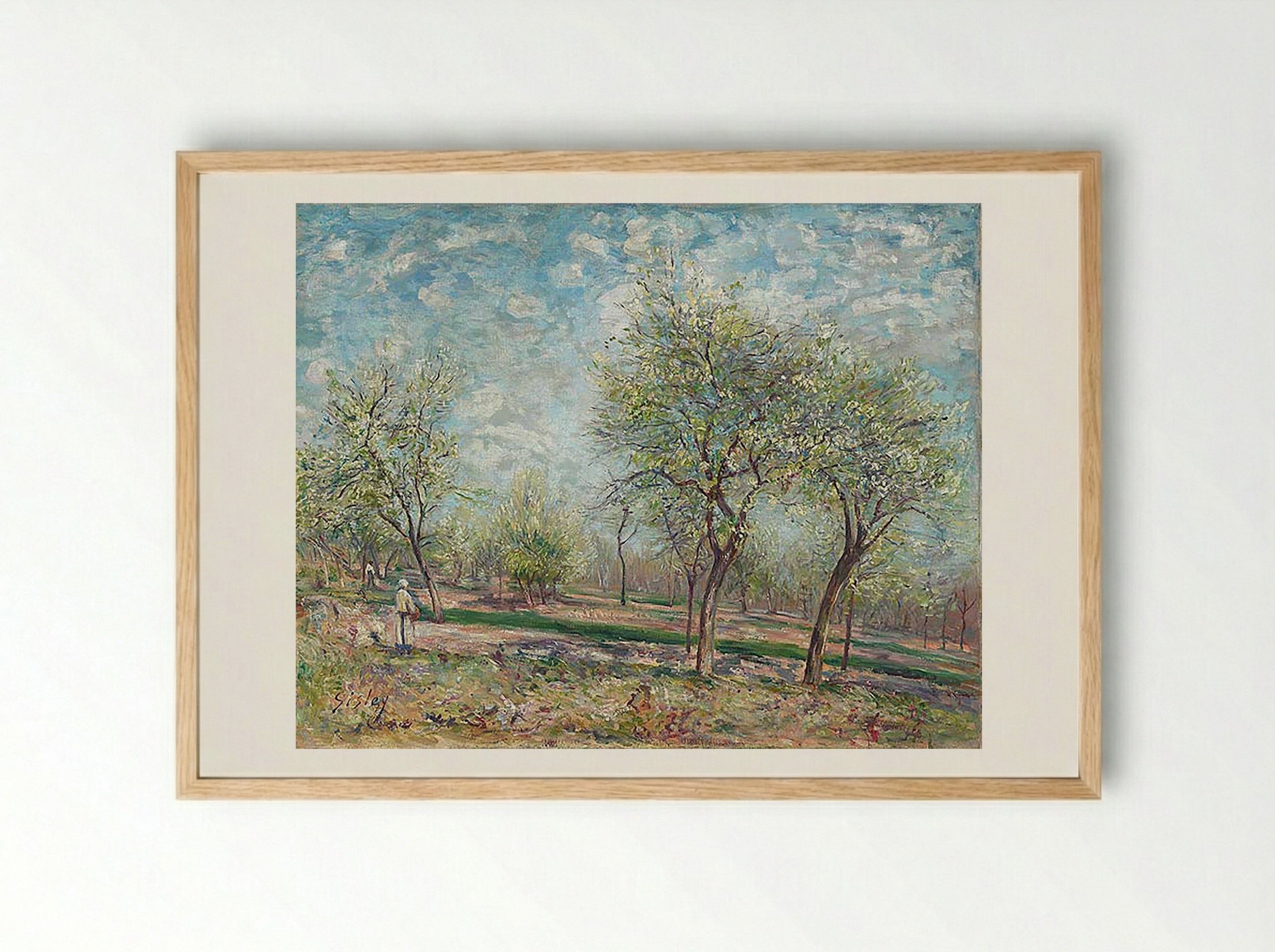 Apple Trees in Bloom - Alfred Sisley - Framed Print Wood