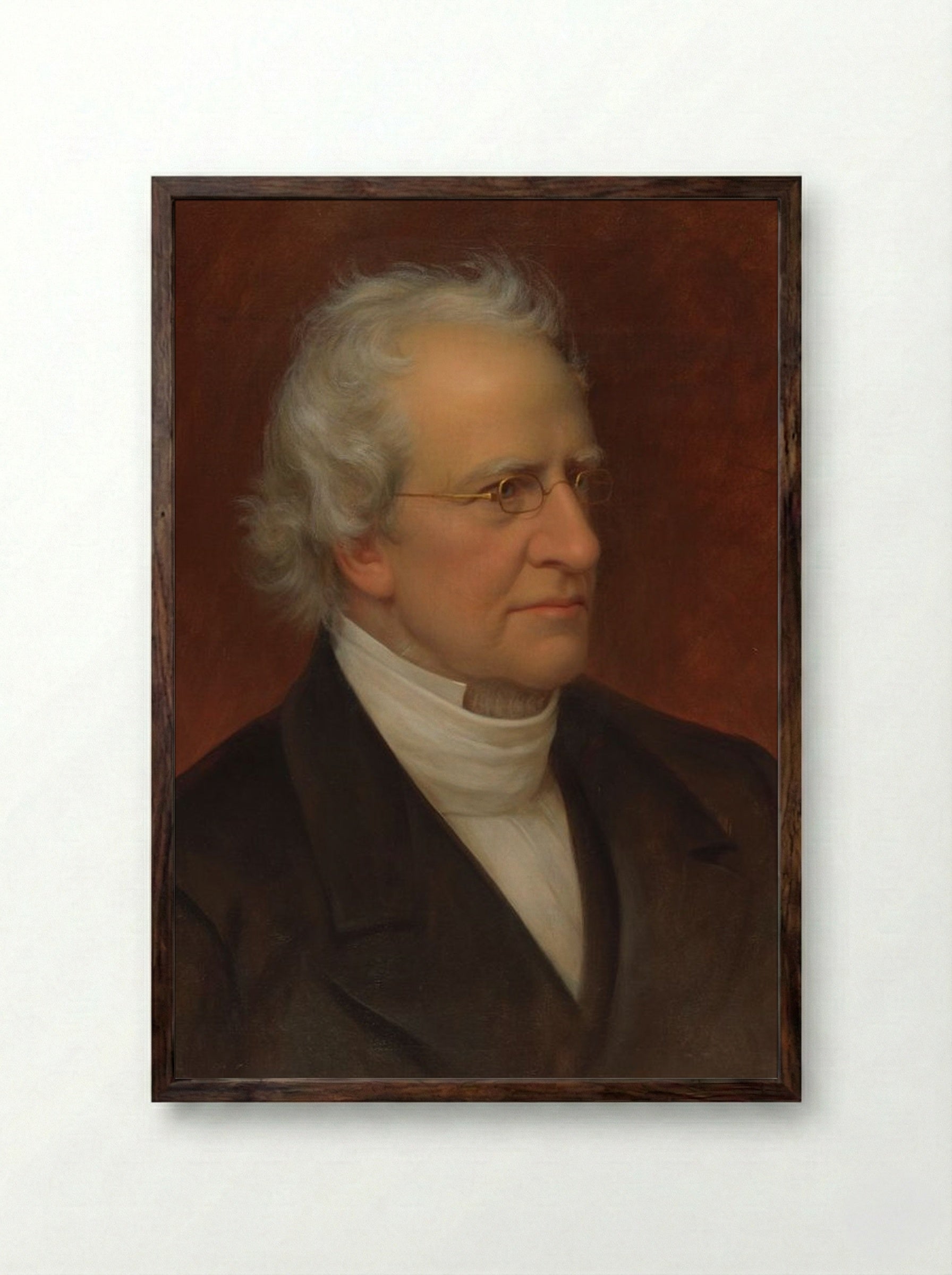 Portrait of the cleric Charles Hodge - John Neagle - Framed Print Dark Wood