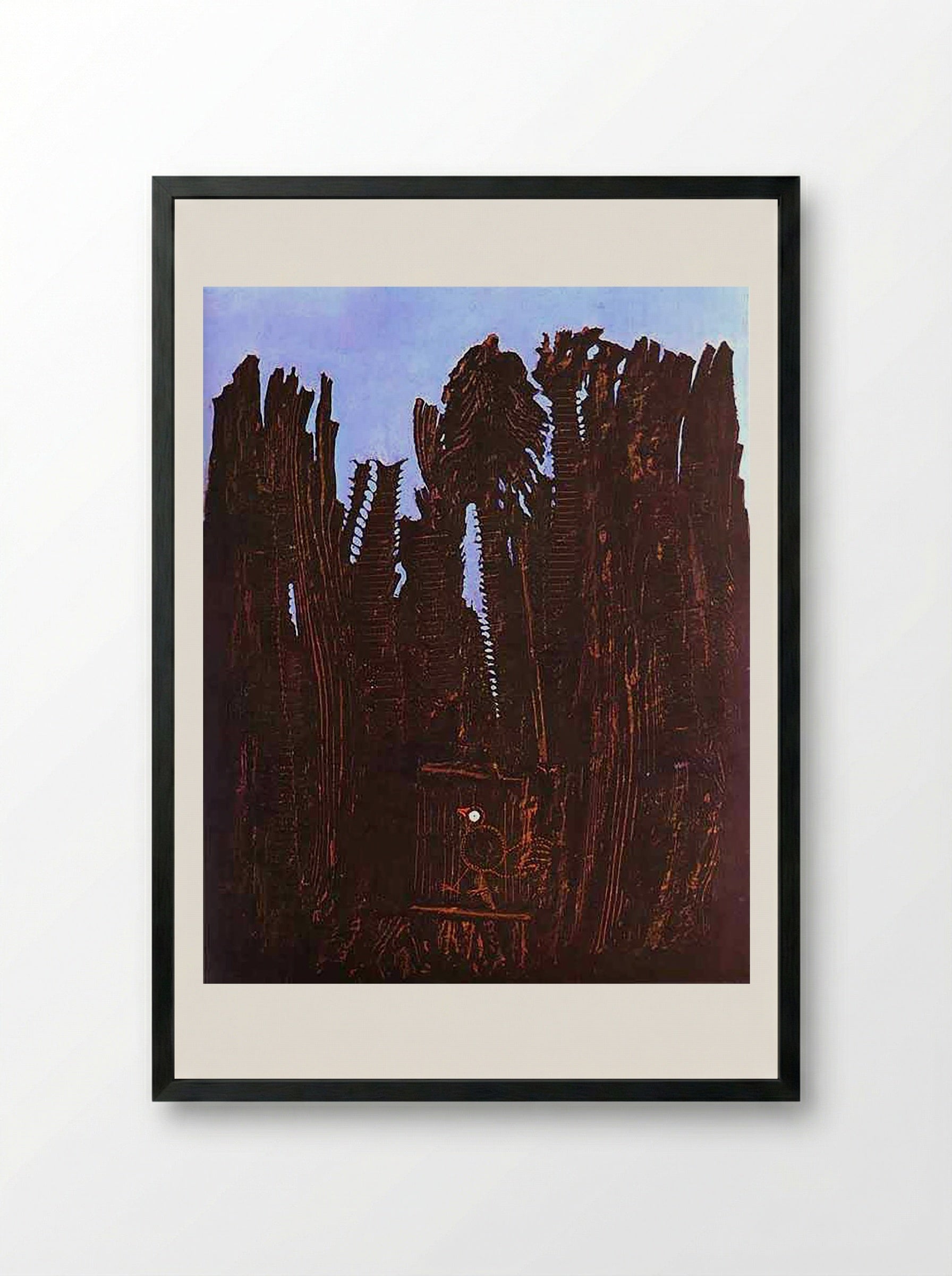 Forest and Dove - Fine Art Print - Framed Print Black