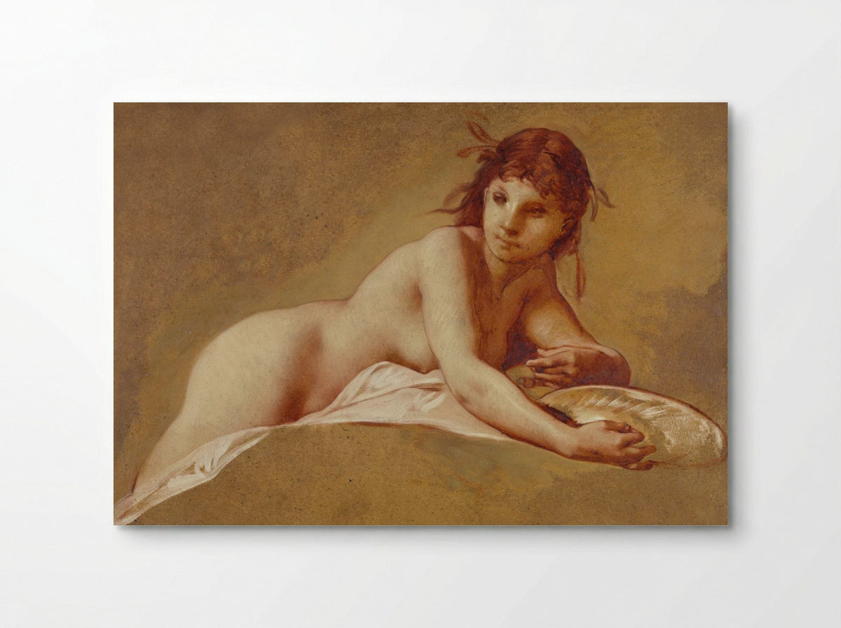 Reclining Nude with Seashell - Pierre-Victor Galland - Poster