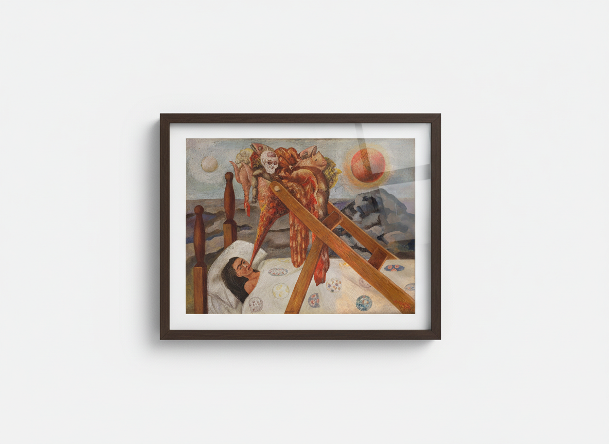 Without Hope - Frida Kahlo - Framed Print Dark Wood