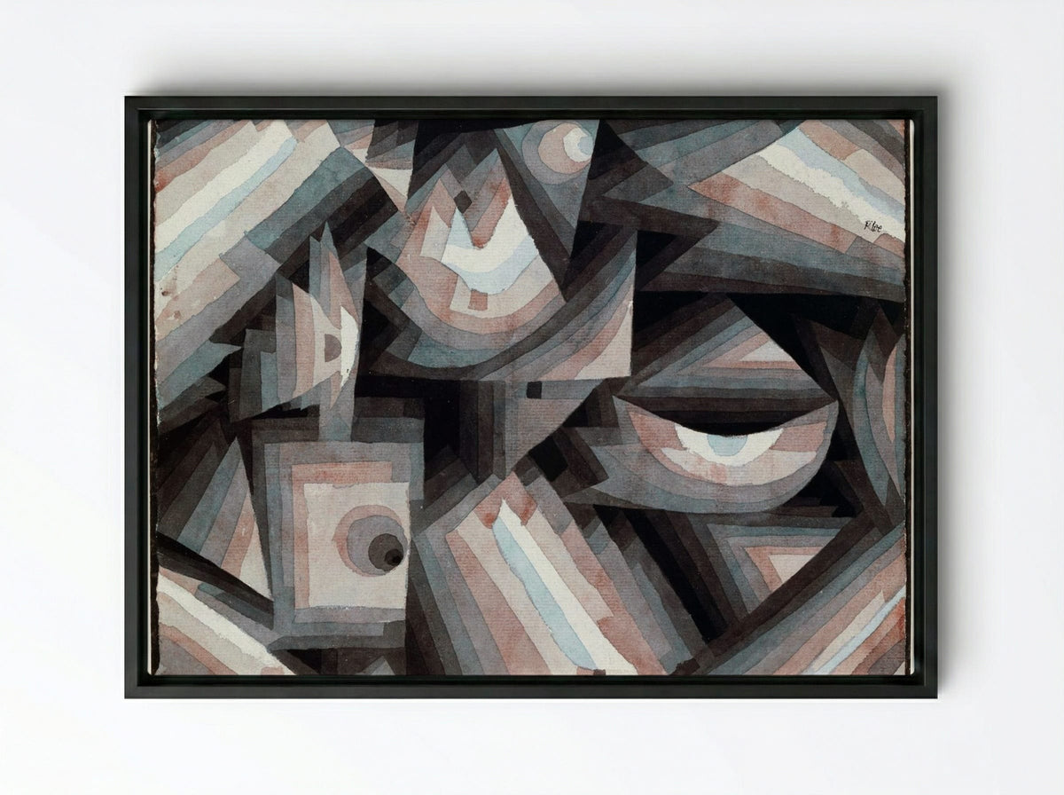 Crystal Gradation - Paul Klee - Framed Canvas Black