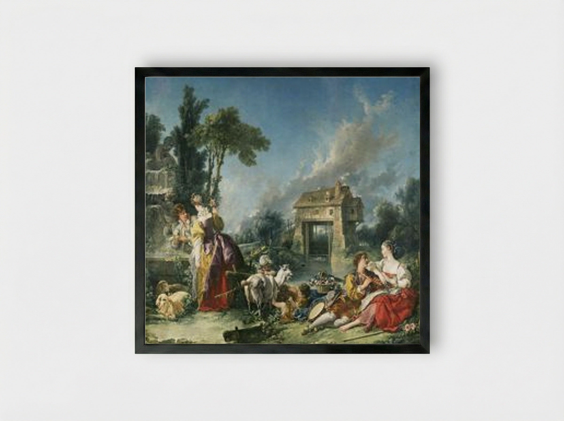 The Fountain of Love - François Boucher - Framed Print Black