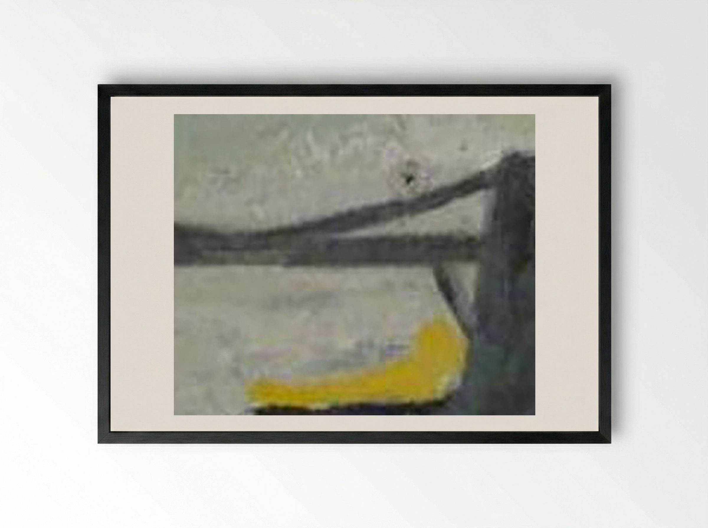Ravine with Estuary (Bristol Channel and Suspension Bridge) - Alfred Wallis - Framed Print Black