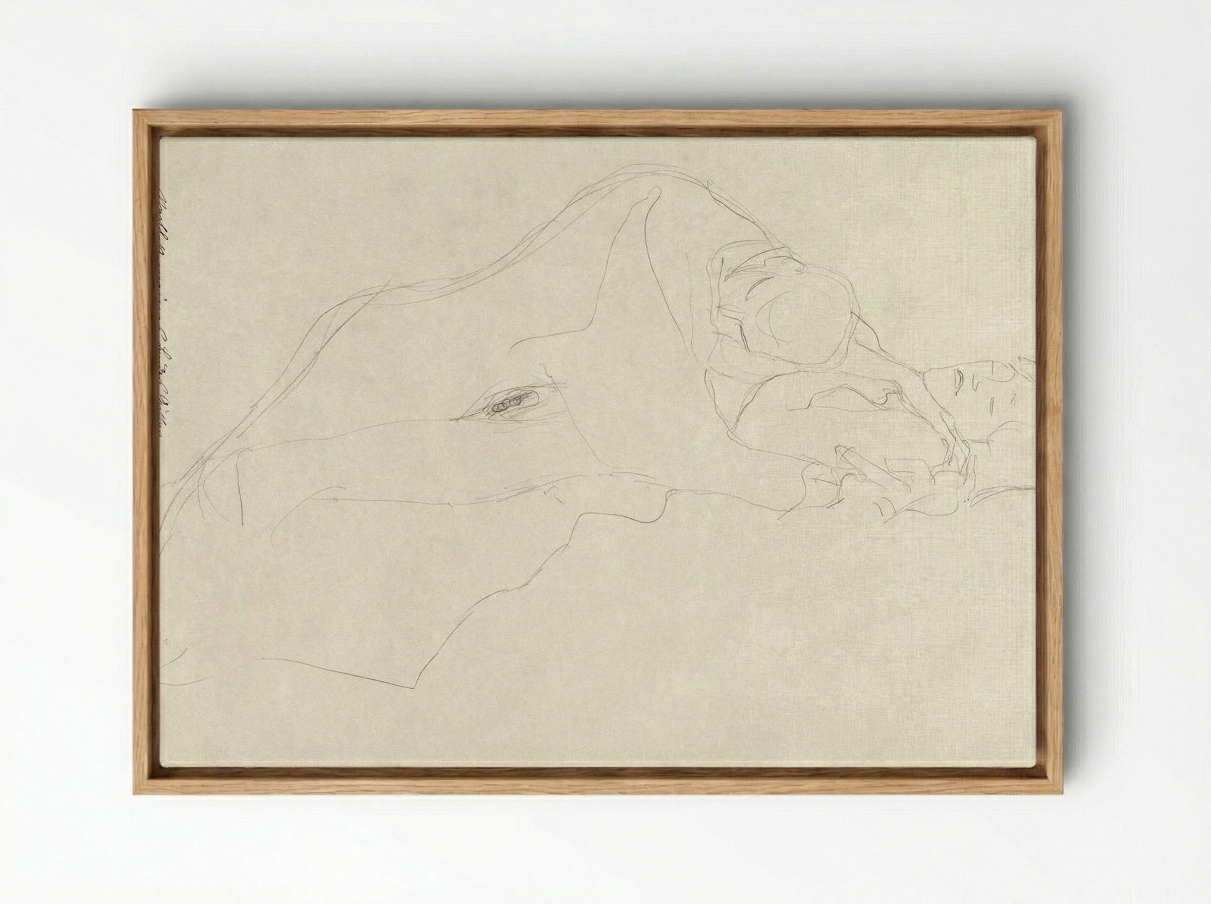 The Lovers - Gustav Klimt - Framed Canvas Wood