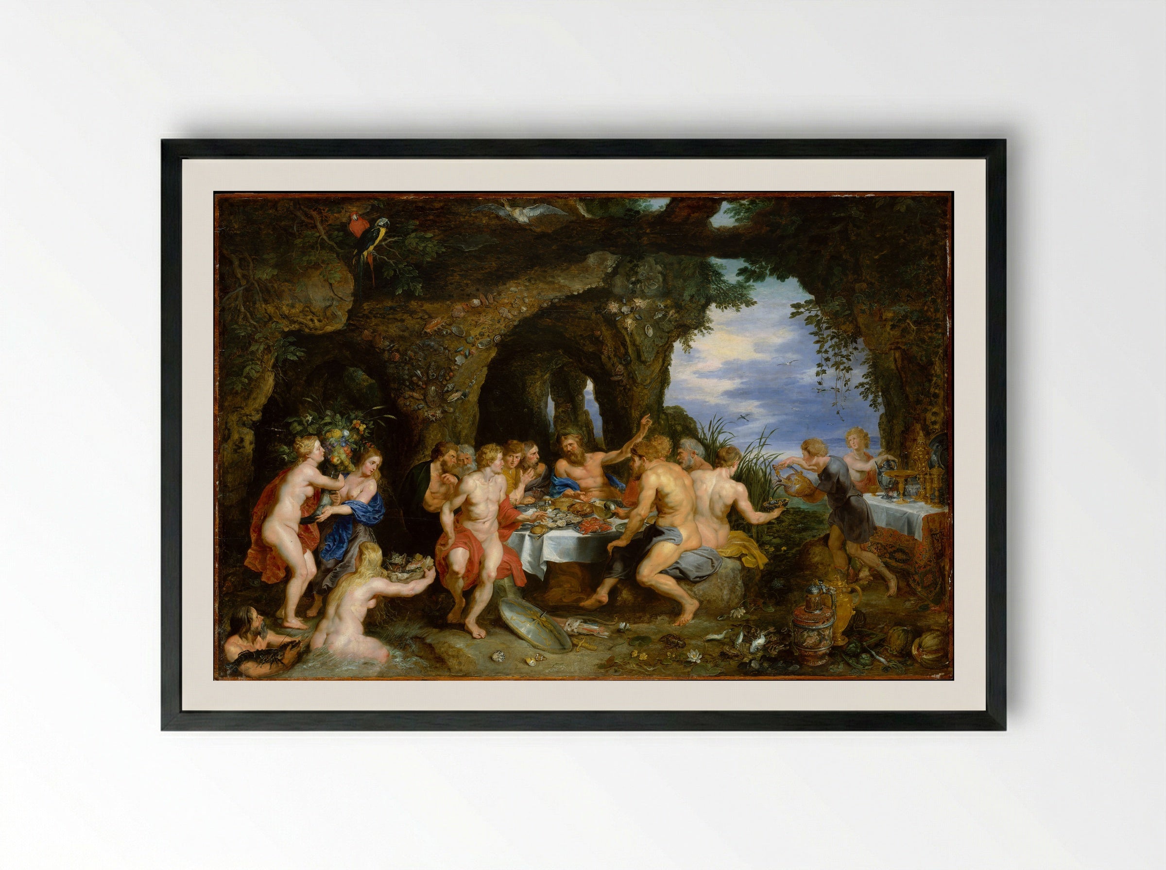 The Feast of Acheloüs - Peter Paul Rubens - Framed Print Black