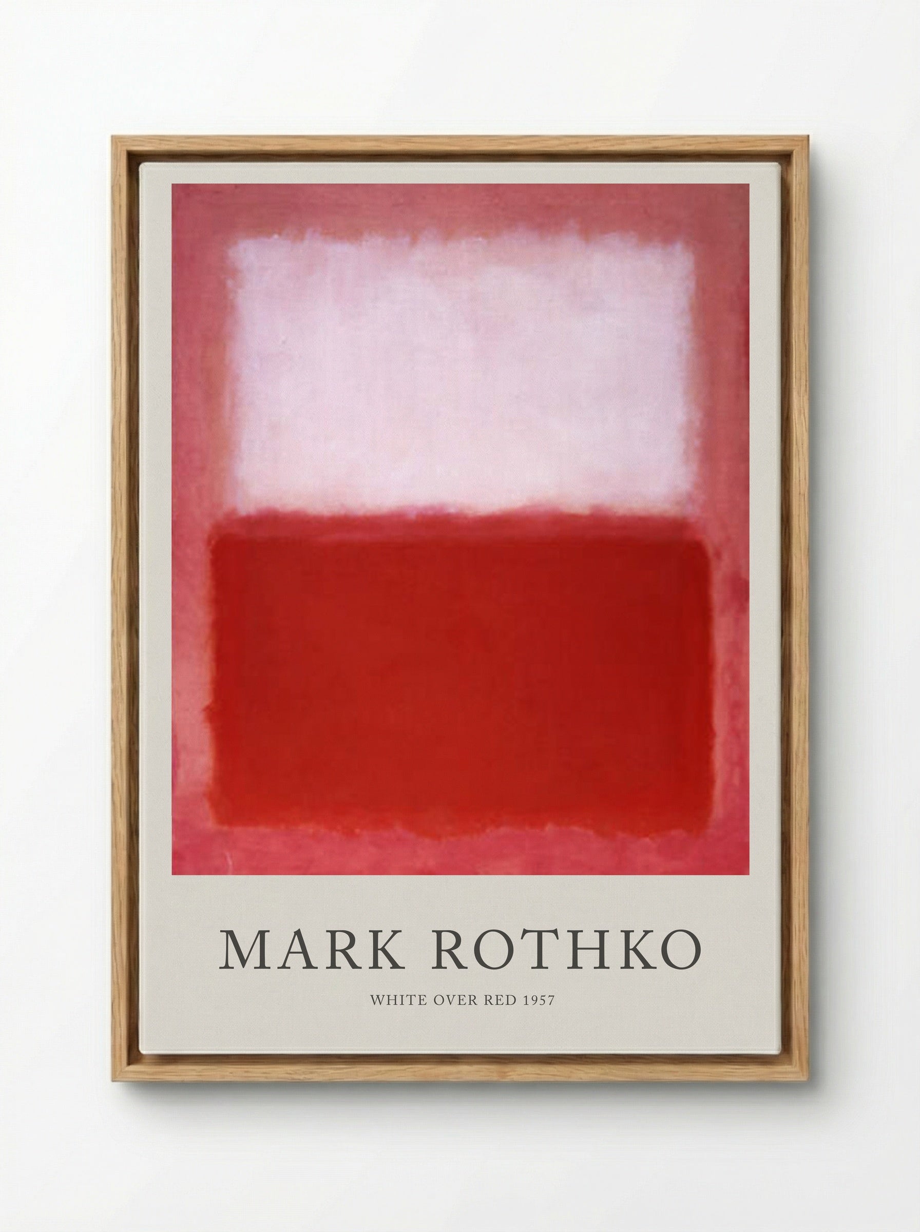 White Over Red - Mark Rothko - Framed Canvas Wood