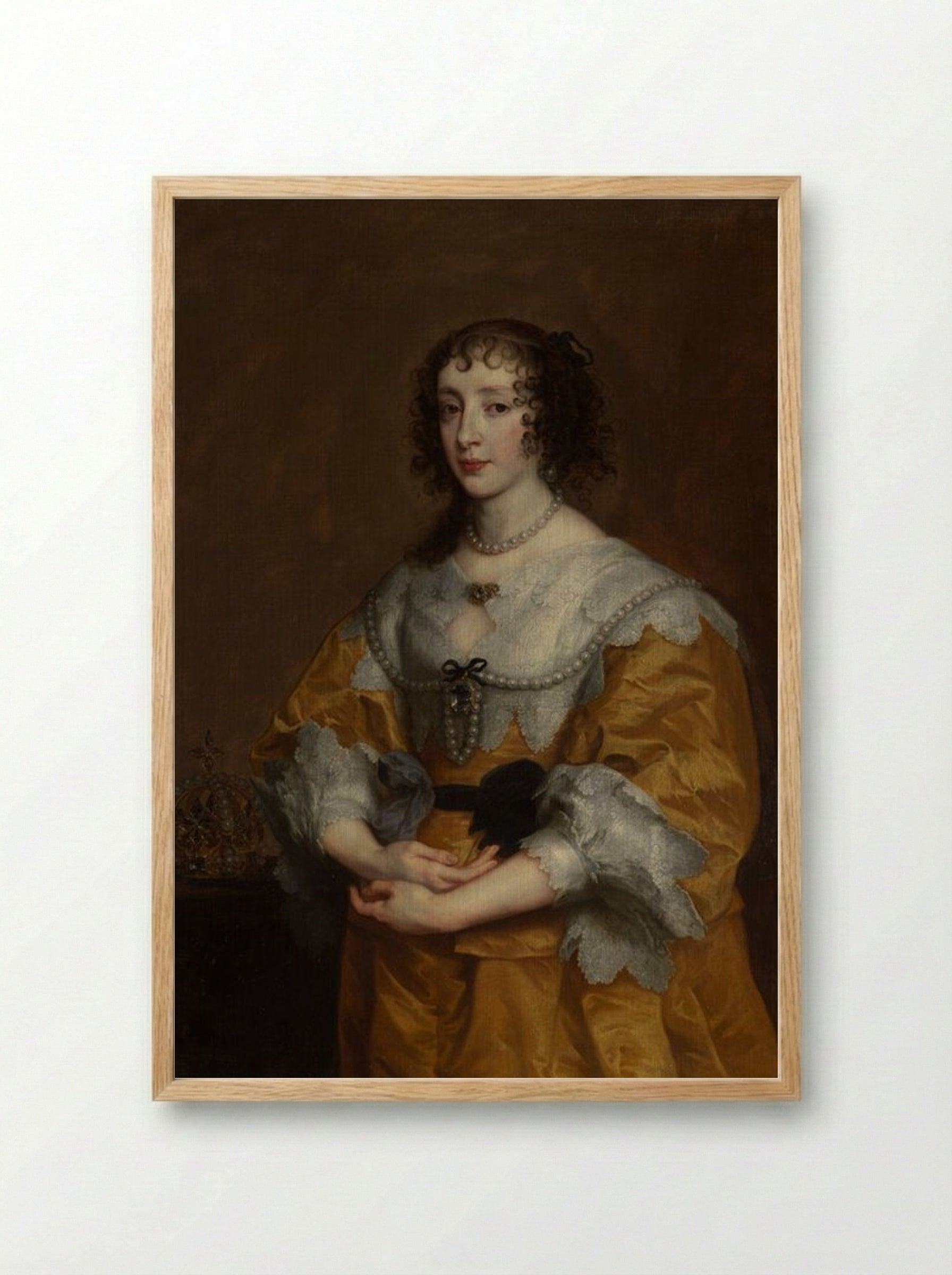 Queen Henrietta Maria - Anthony van Dyck - Framed Print Wood