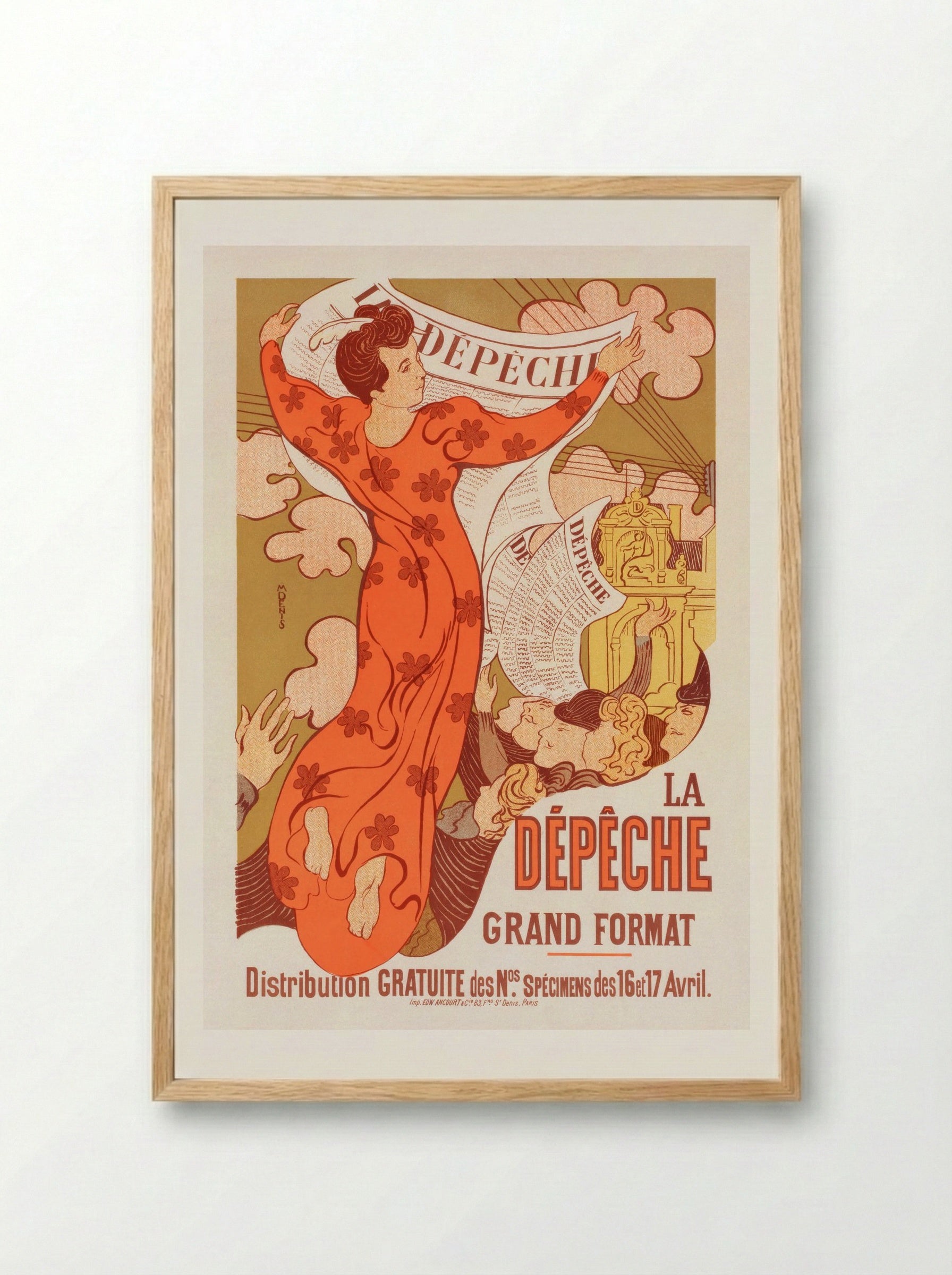 Poster for La Dépêche de Toulouse - Maurice Denis - Framed Print Wood