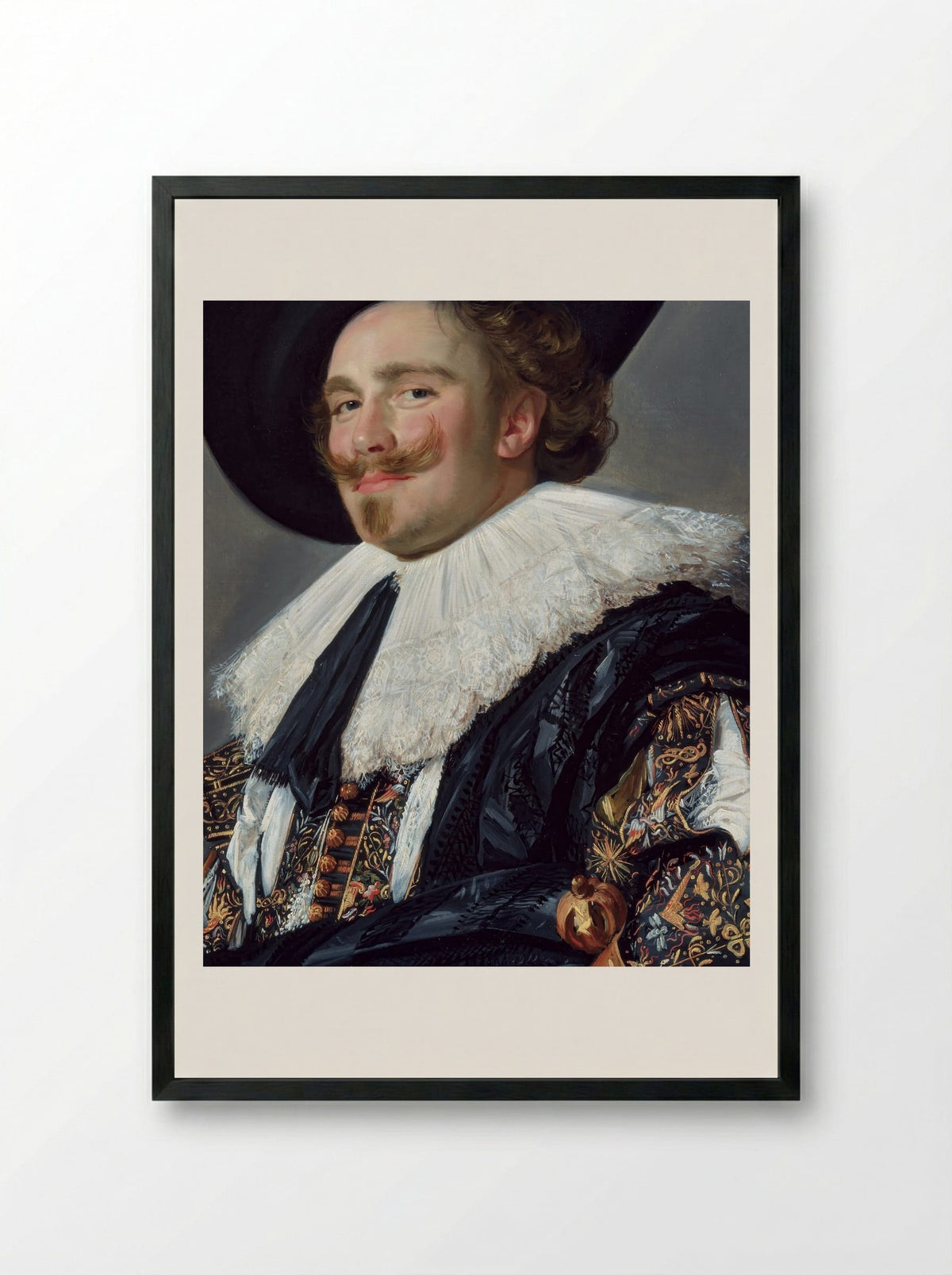 The Merry Cavalier - Frans Hals - Framed Print Black