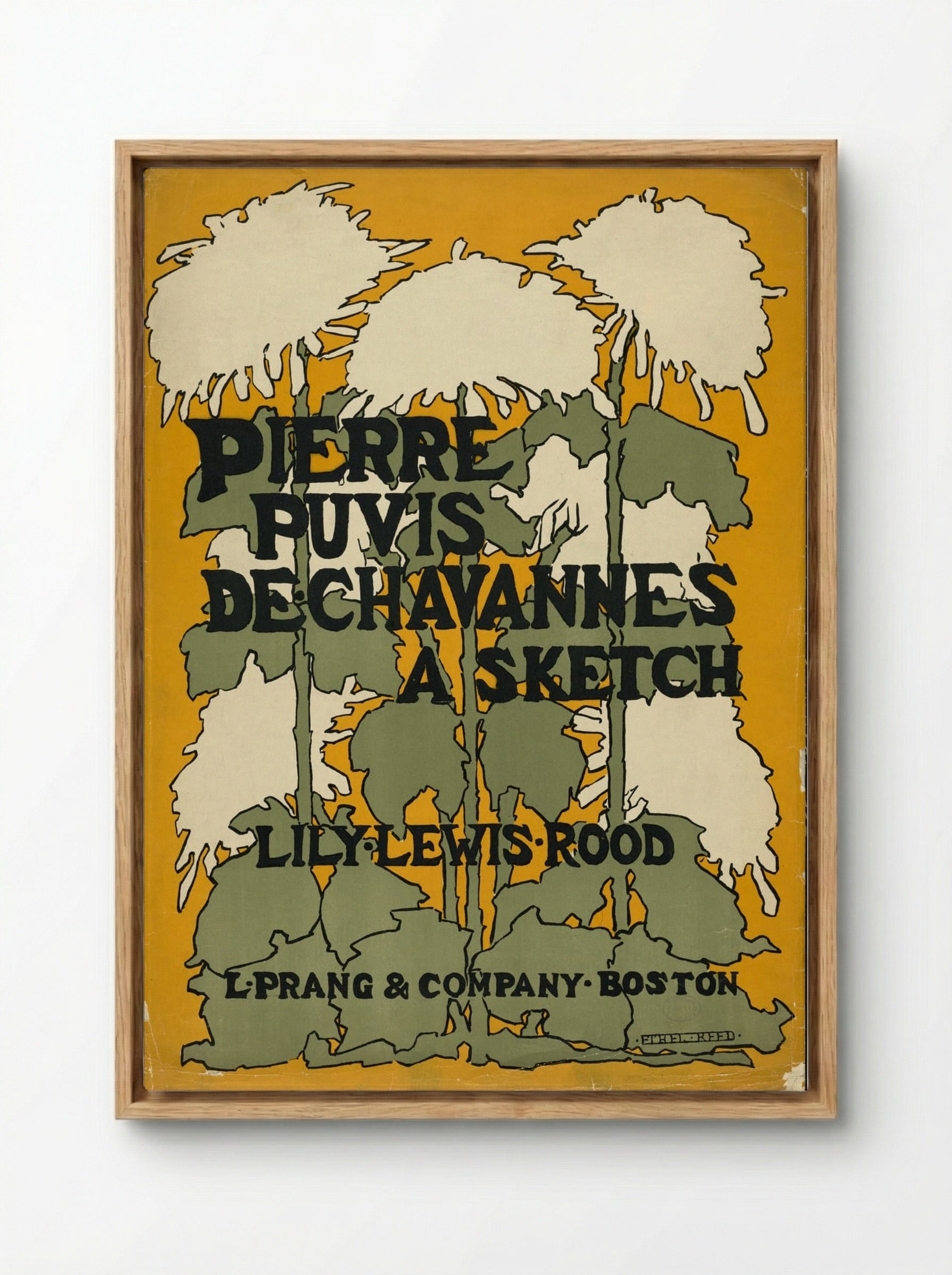 Floral Design (After Pierre Puvis de Chavannes) - Fine Art Print - Framed Canvas Wood