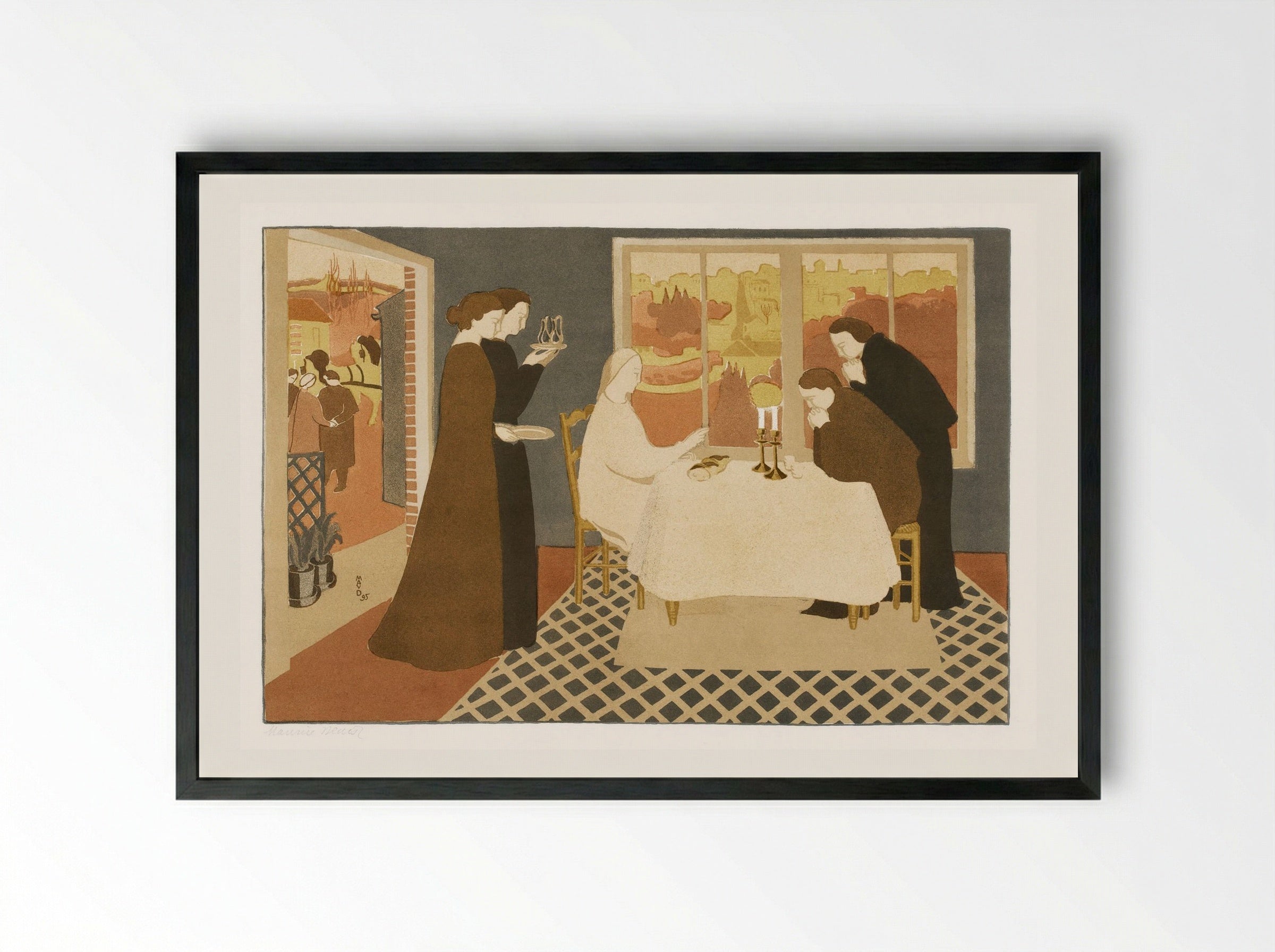 The Pilgrims of Emmaus - Maurice Denis - Framed Print Black