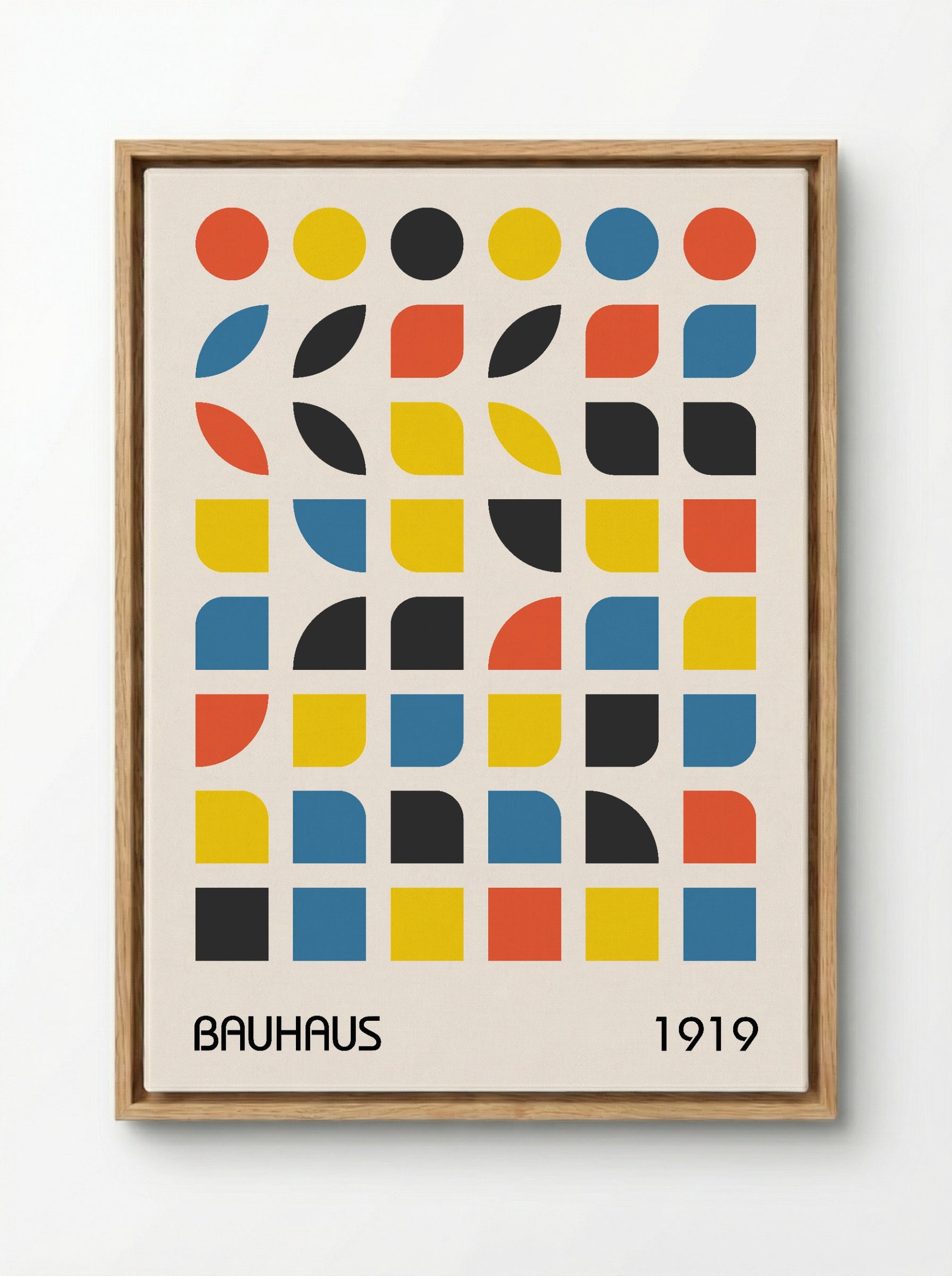 Bauhaus 1919 Geometric Colour Grid – Primary Modernist Print