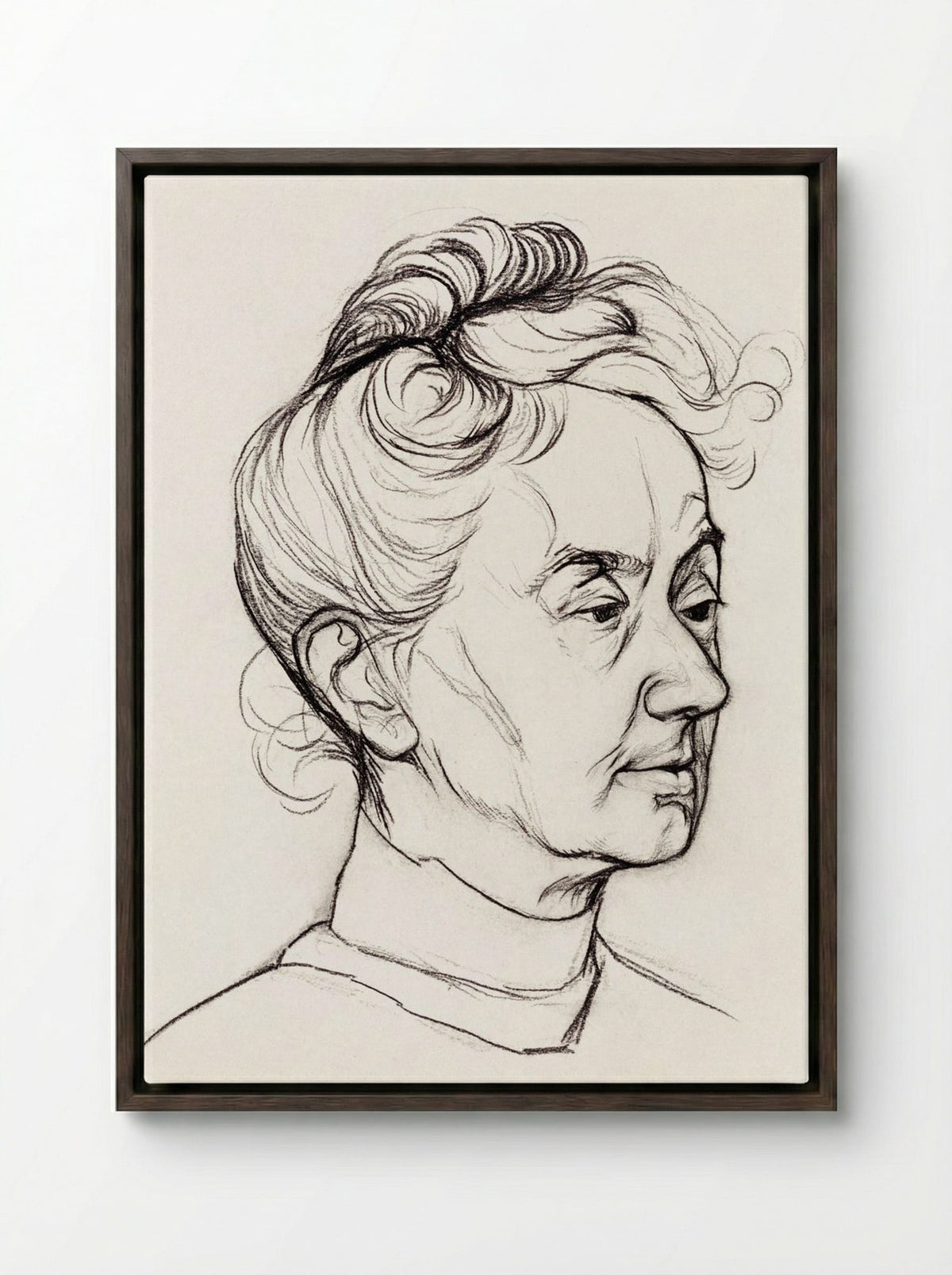 Portrait of Mrs. Corry Pabst - Julie de Graag - Framed Canvas Dark Wood