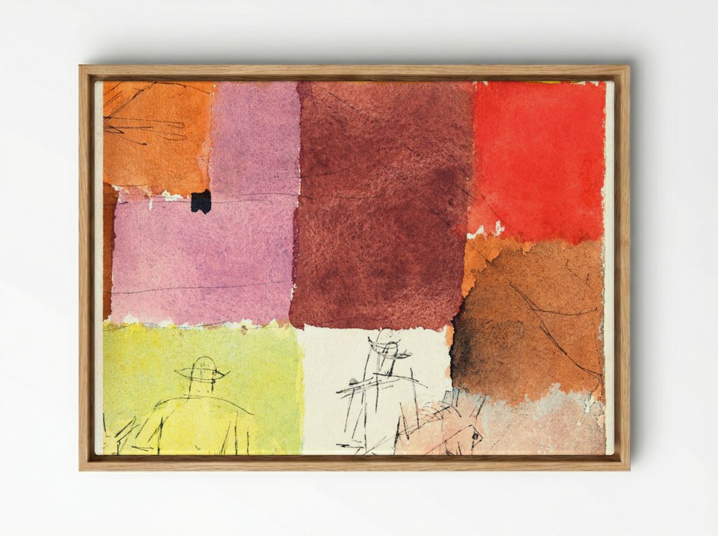 Composition with Figures - Paul Klee - Framed Canvas Wood